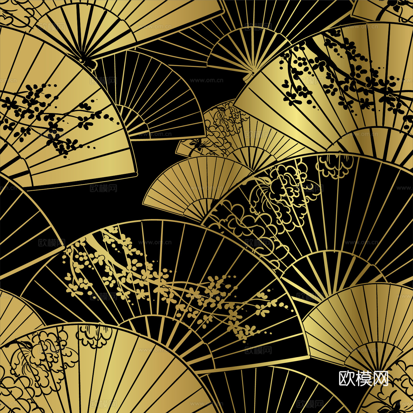 传统风黑金图案纹理肌理8