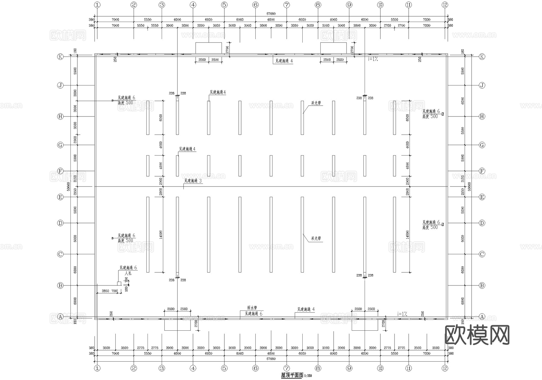 厂房 金属材料加工维修车间 工业建筑cad施工图