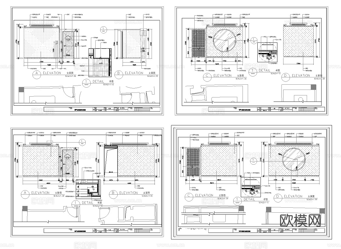 高档足浴会所 最新全套施工图设计cad施工图