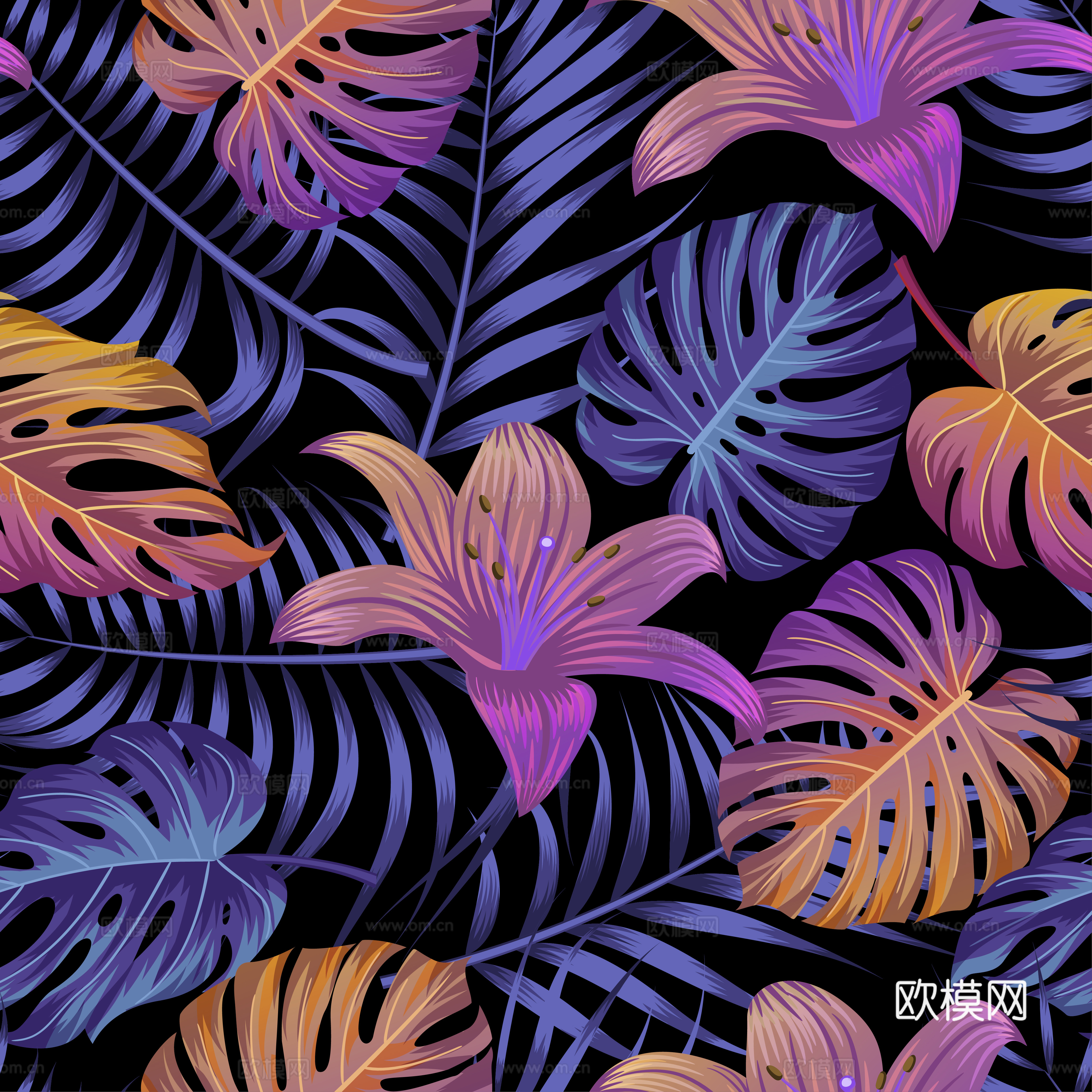 时尚热带植物花纹图案纹理肌理26 (2)