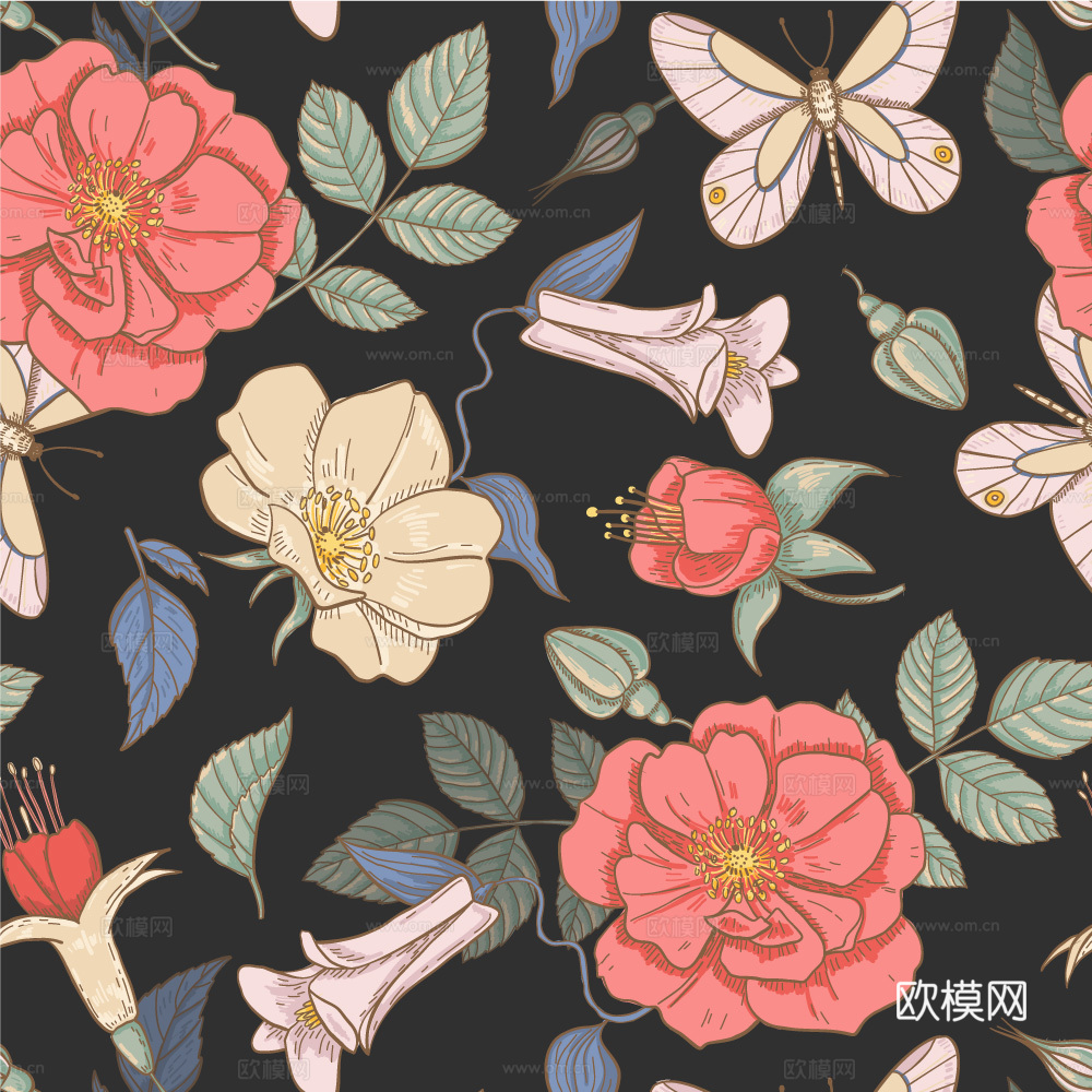 小清新治愈系植物图案纹理肌理9