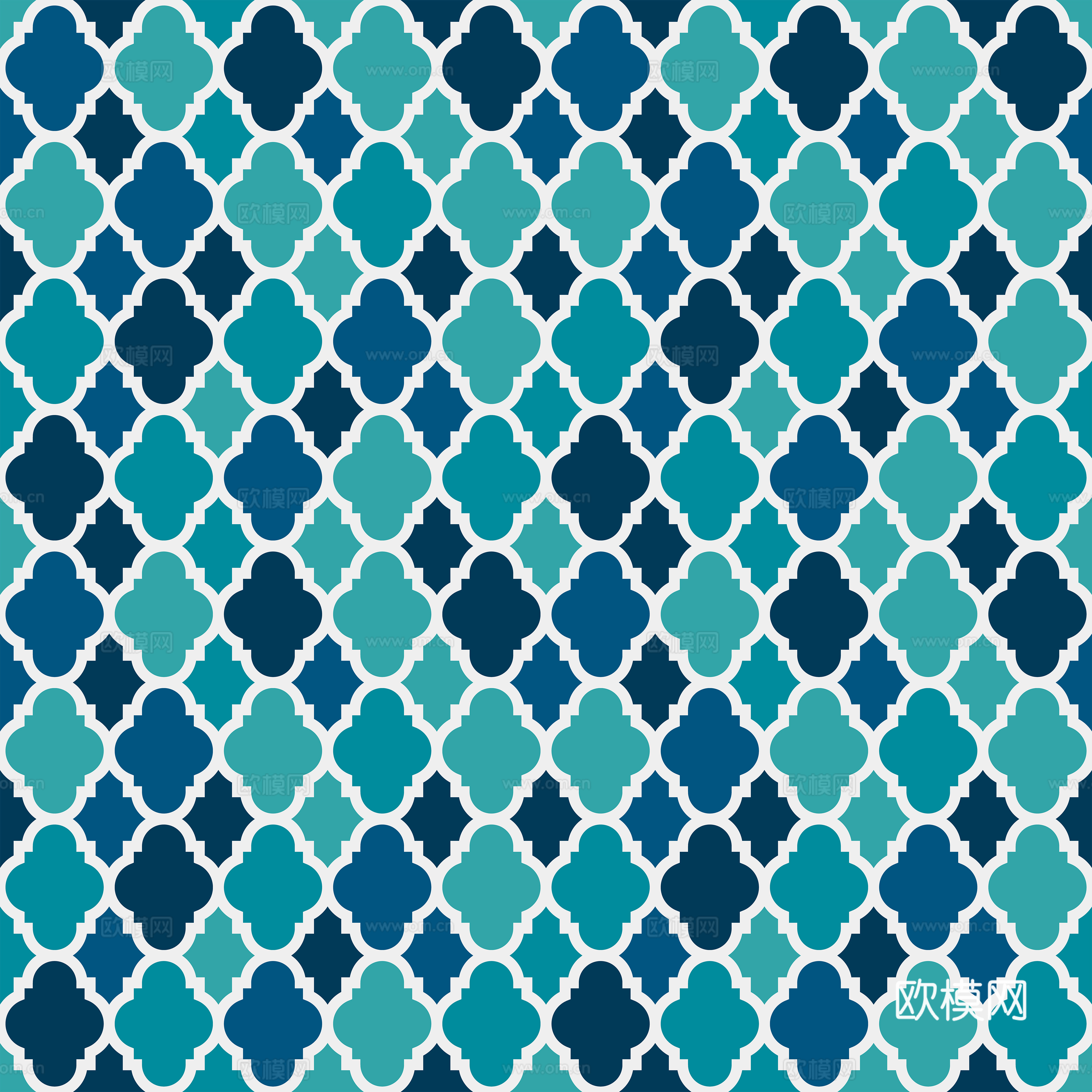 摩洛哥民族风蓝色马赛克几何图案纹理25