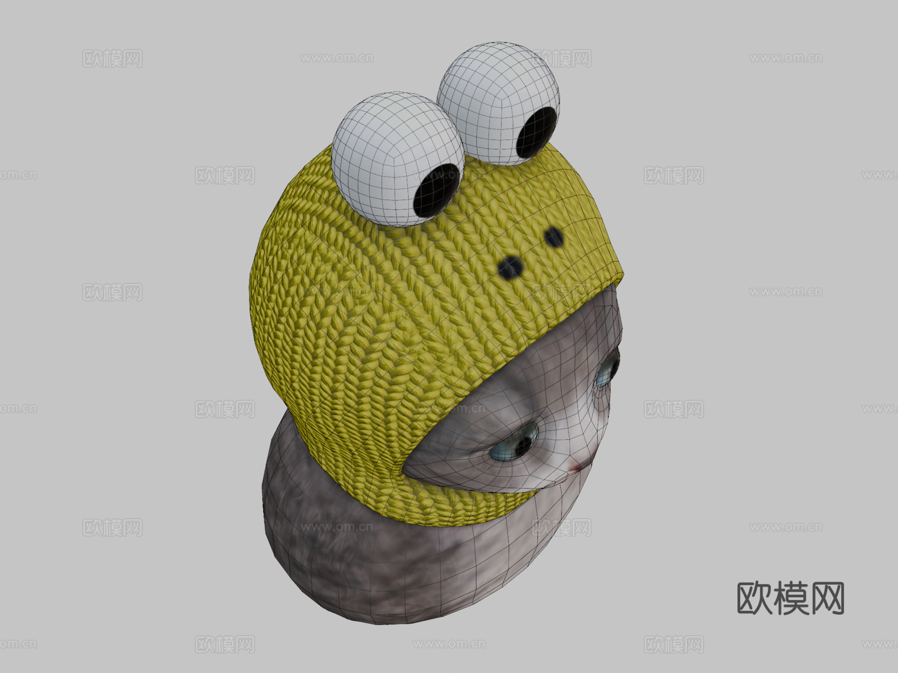 戴帽子的猫3d模型下载（渲染图2）