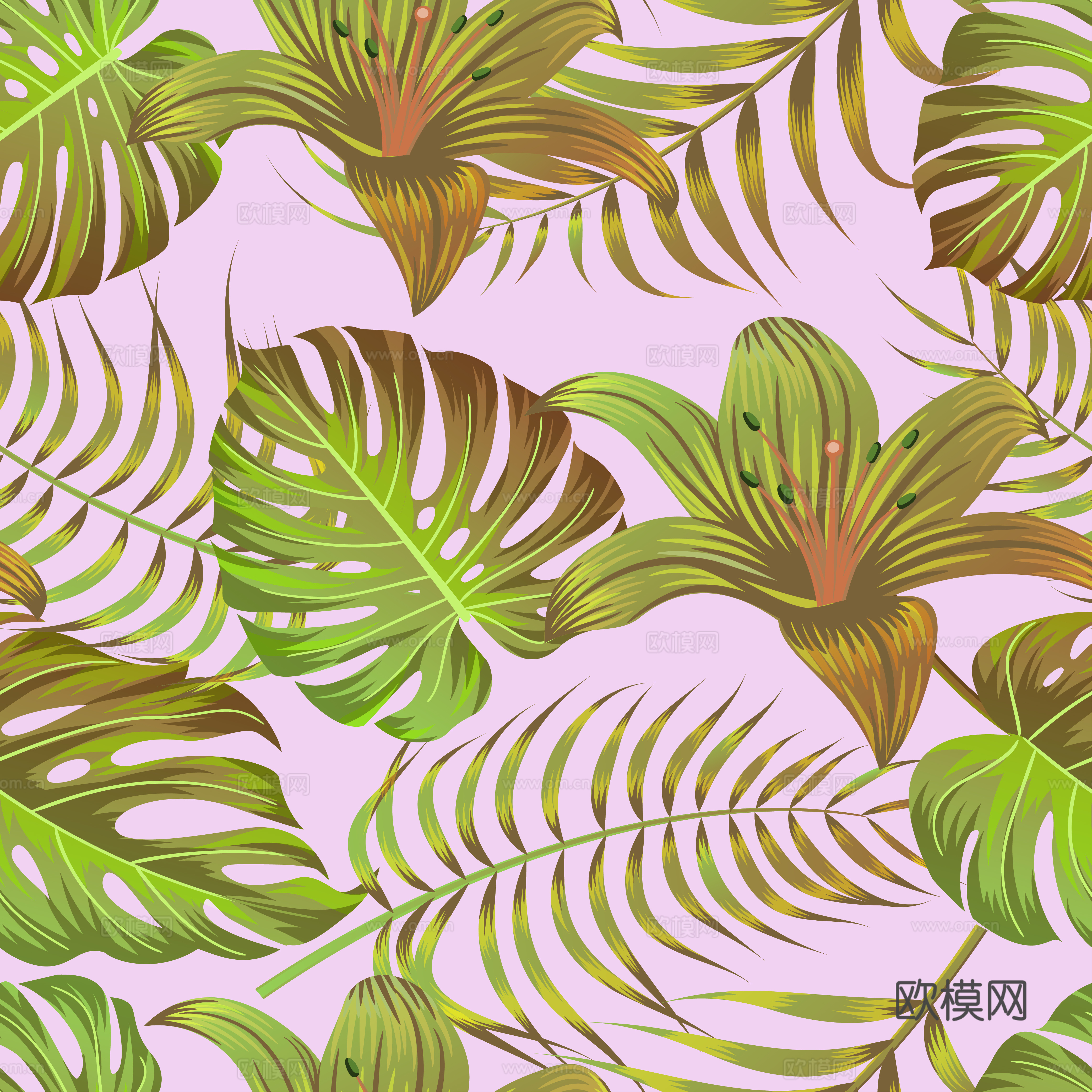 时尚热带植物花纹图案纹理肌理64 (2)