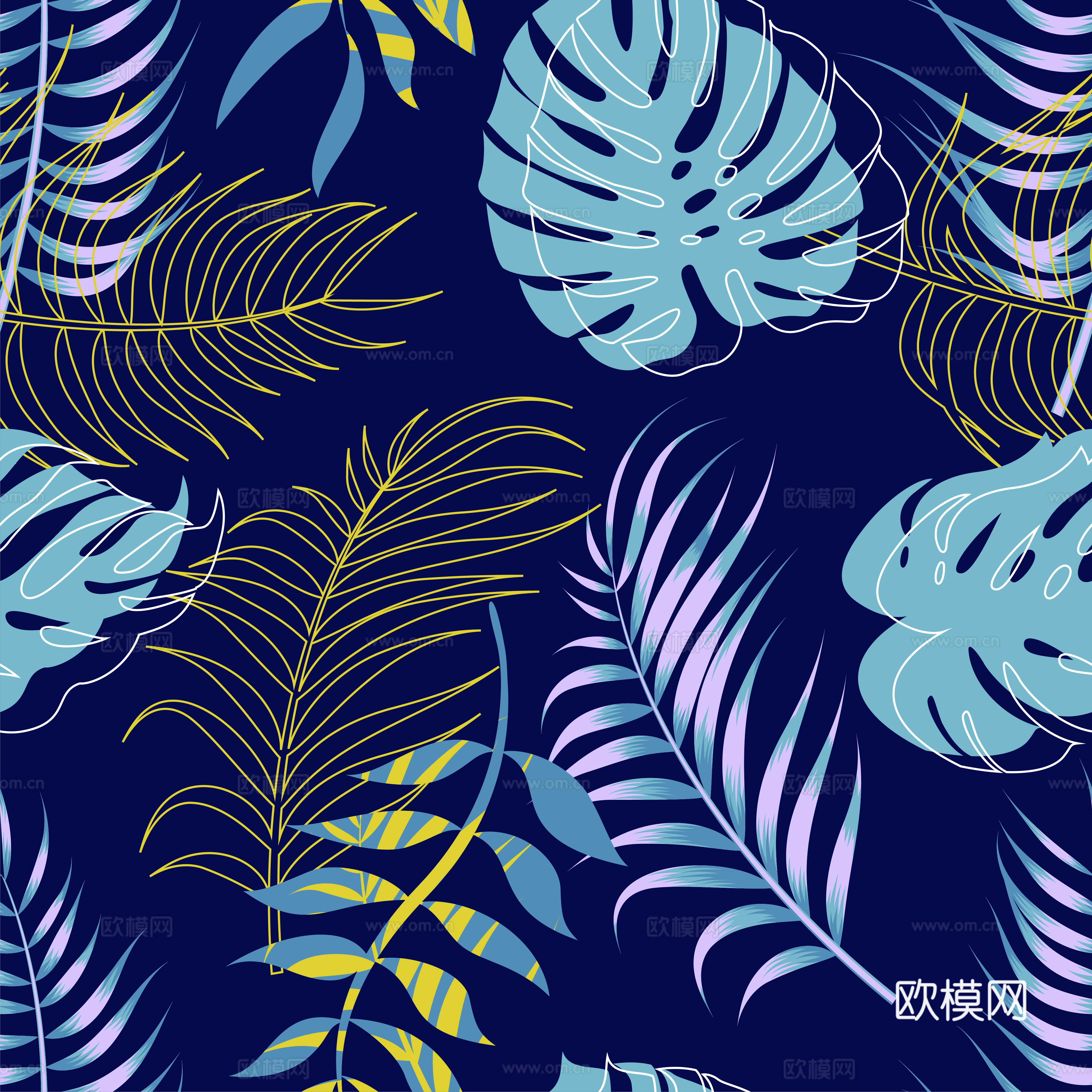 时尚热带植物花纹图案纹理肌理63