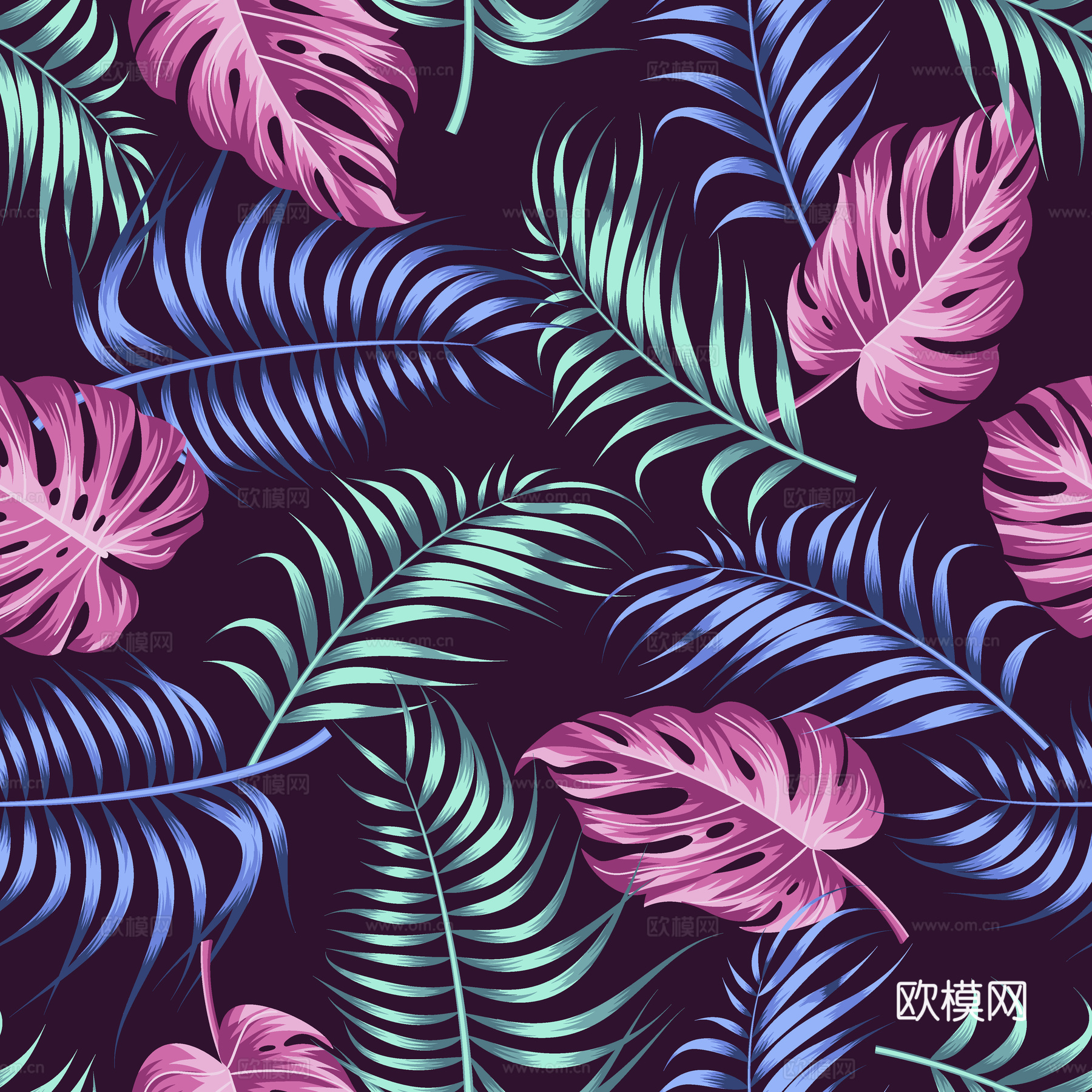 时尚热带植物花纹图案纹理肌理49