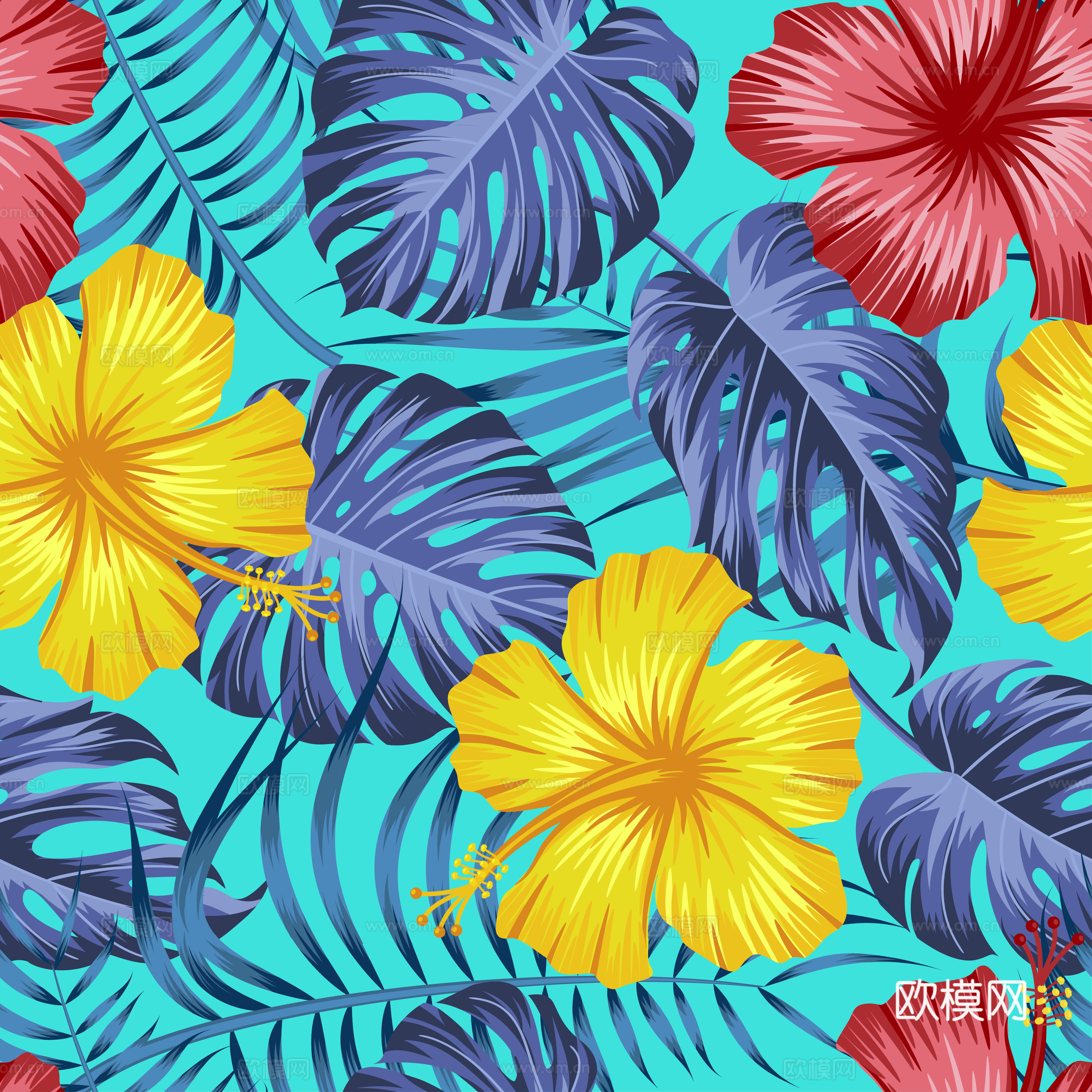 时尚热带植物花纹图案纹理肌理40 (2)下载