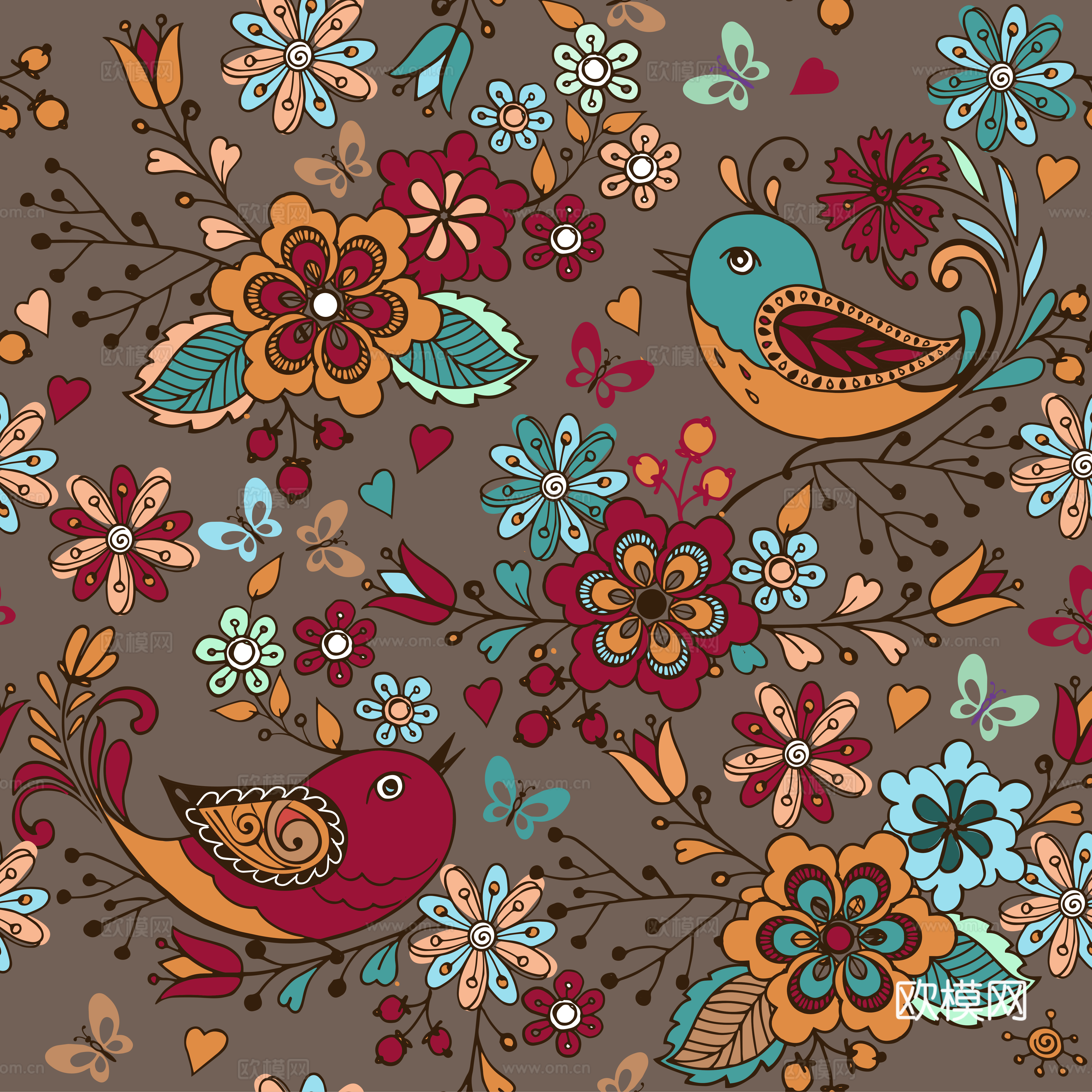 时尚植物图案纹理肌理20