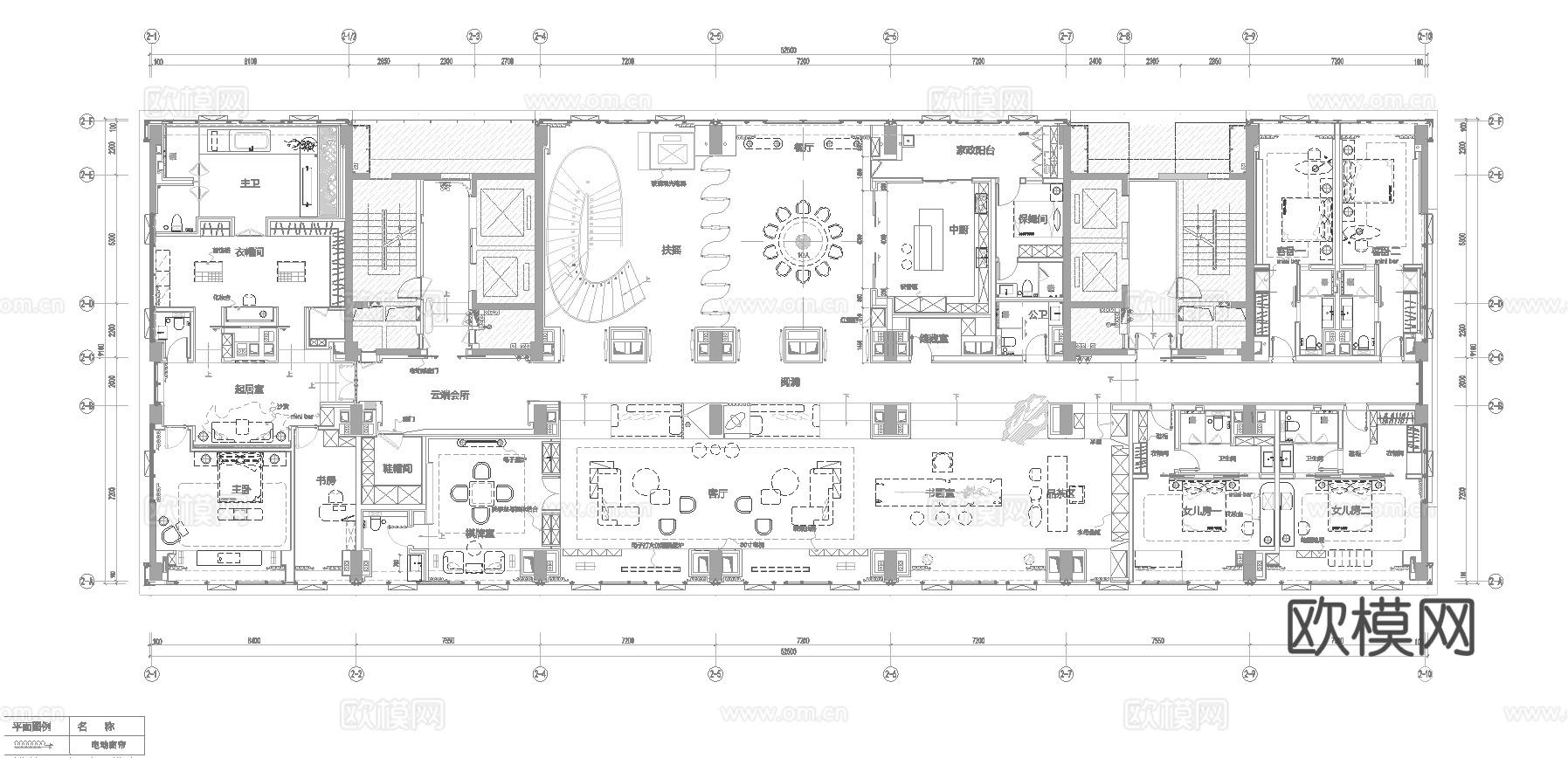 高档娱乐会所 最新平面施工图合集cad施工图