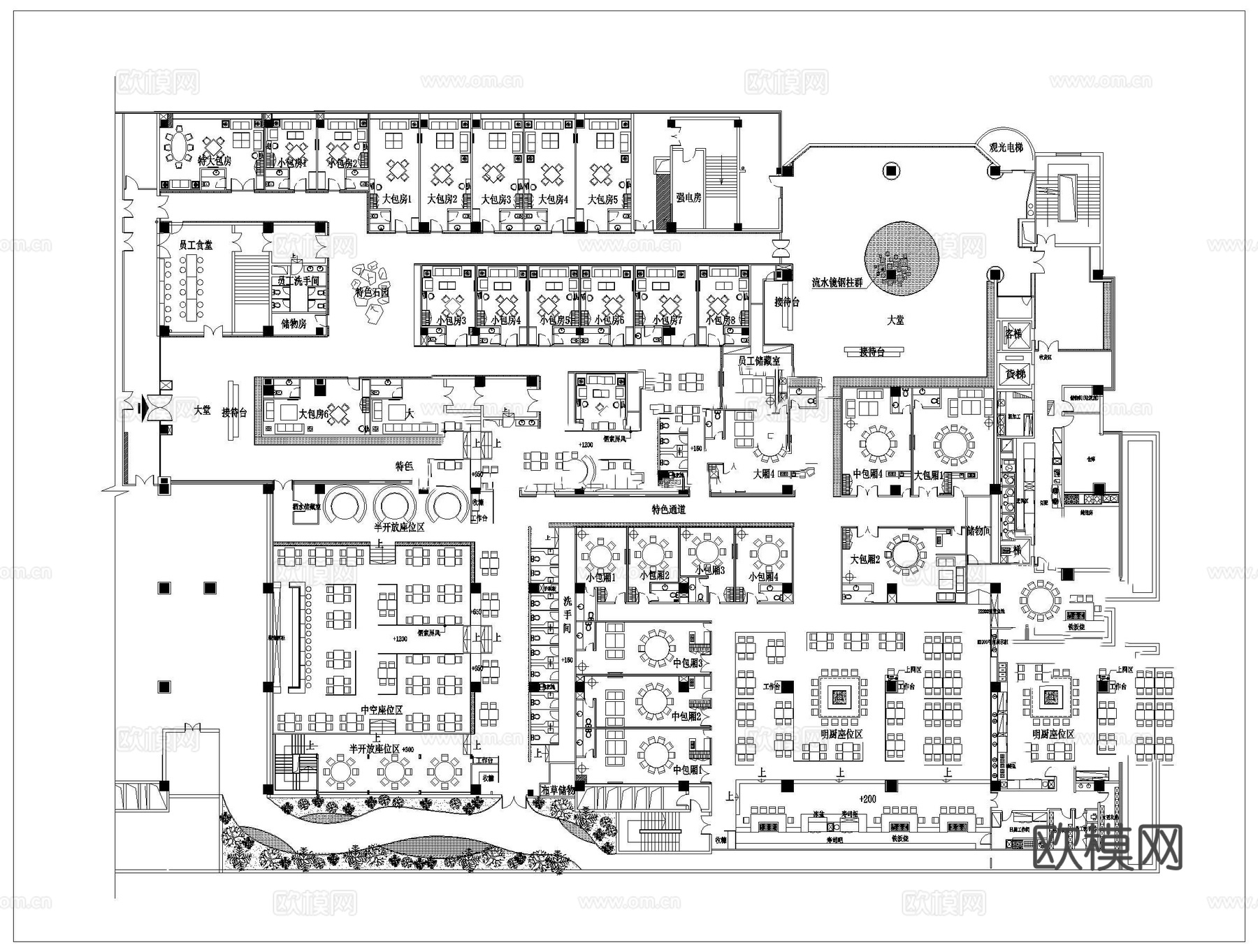 娱乐会所 最新全套施工图设计cad施工图