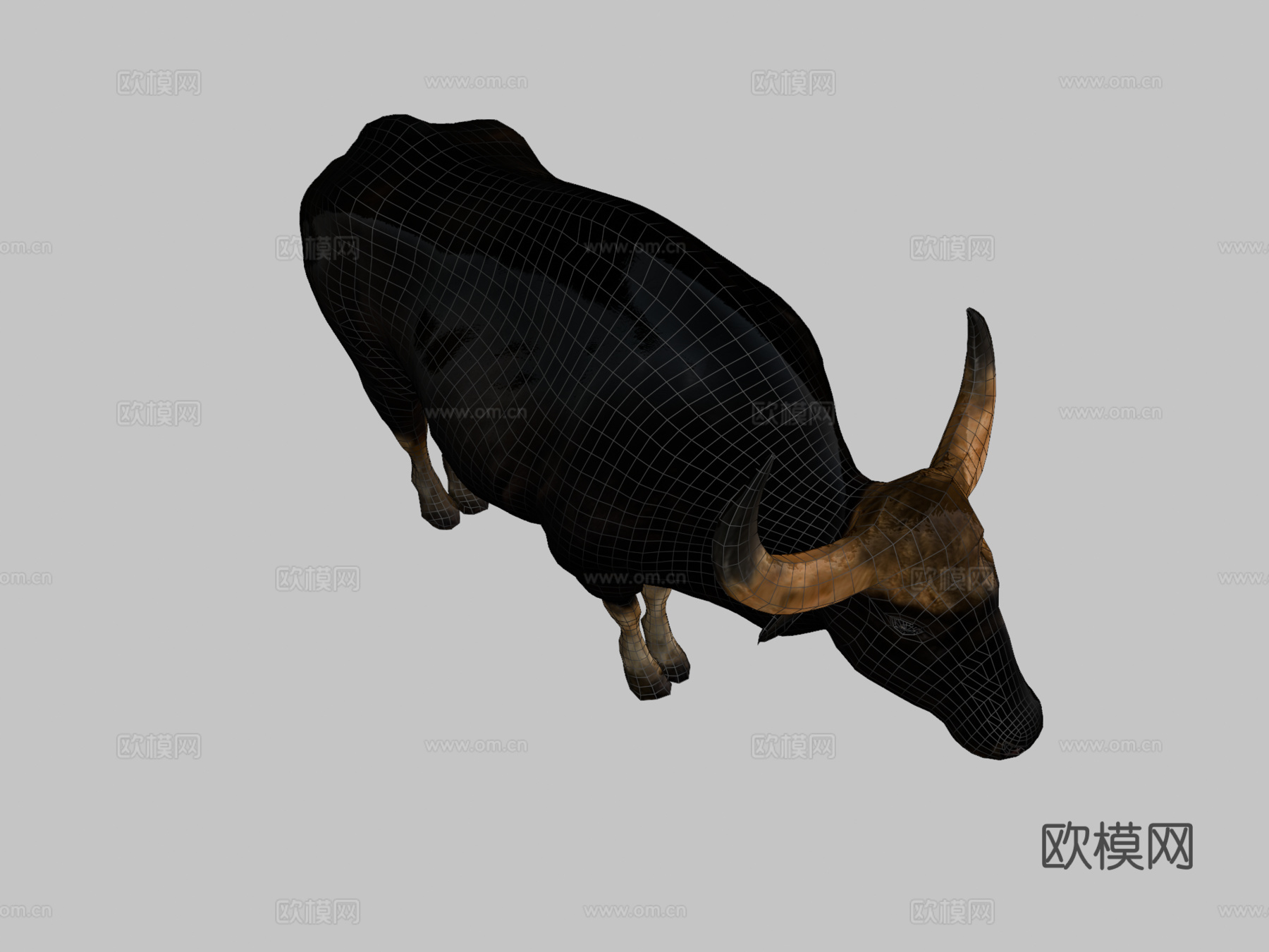 马来亚印度野牛濒危3d模型下载（渲染图2）