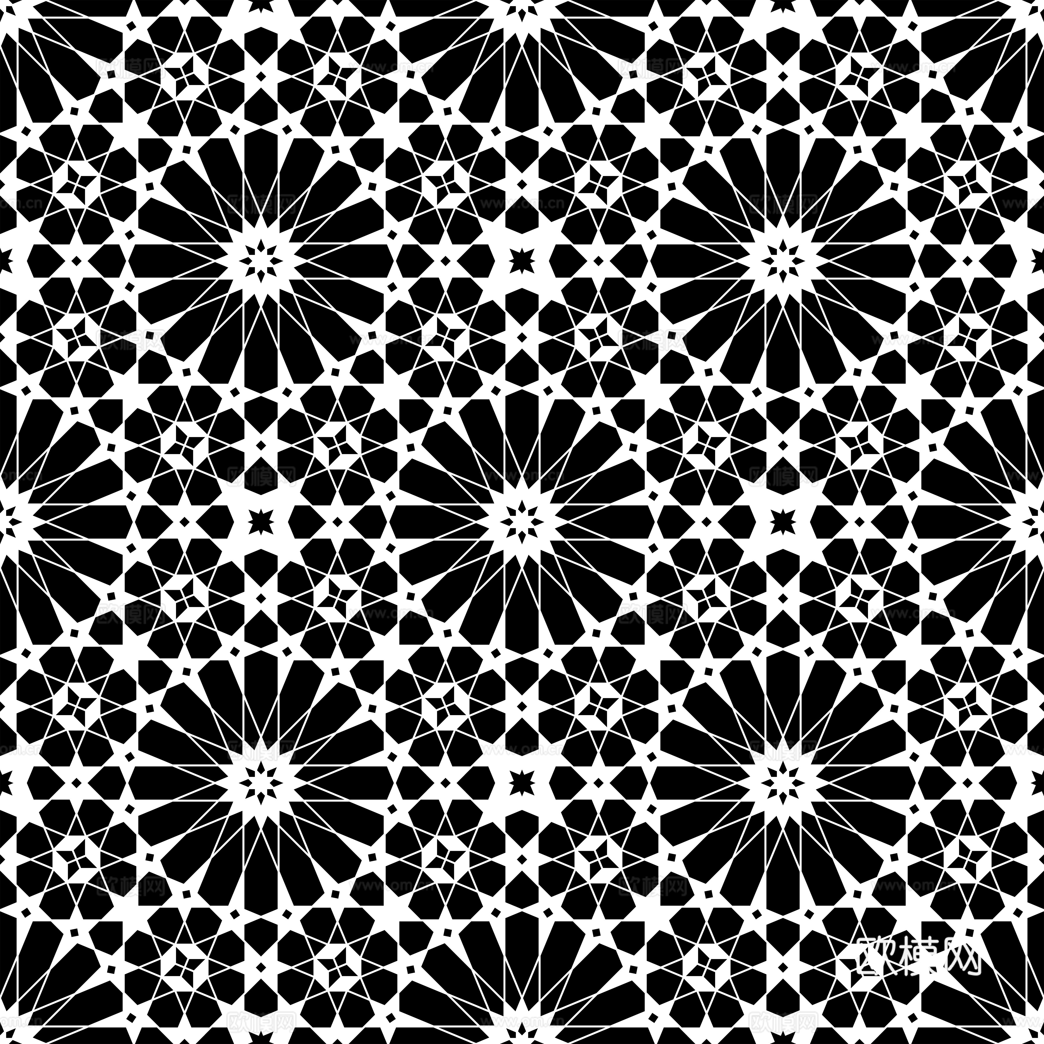 摩洛哥民族风黑白马赛克几何图案纹理27