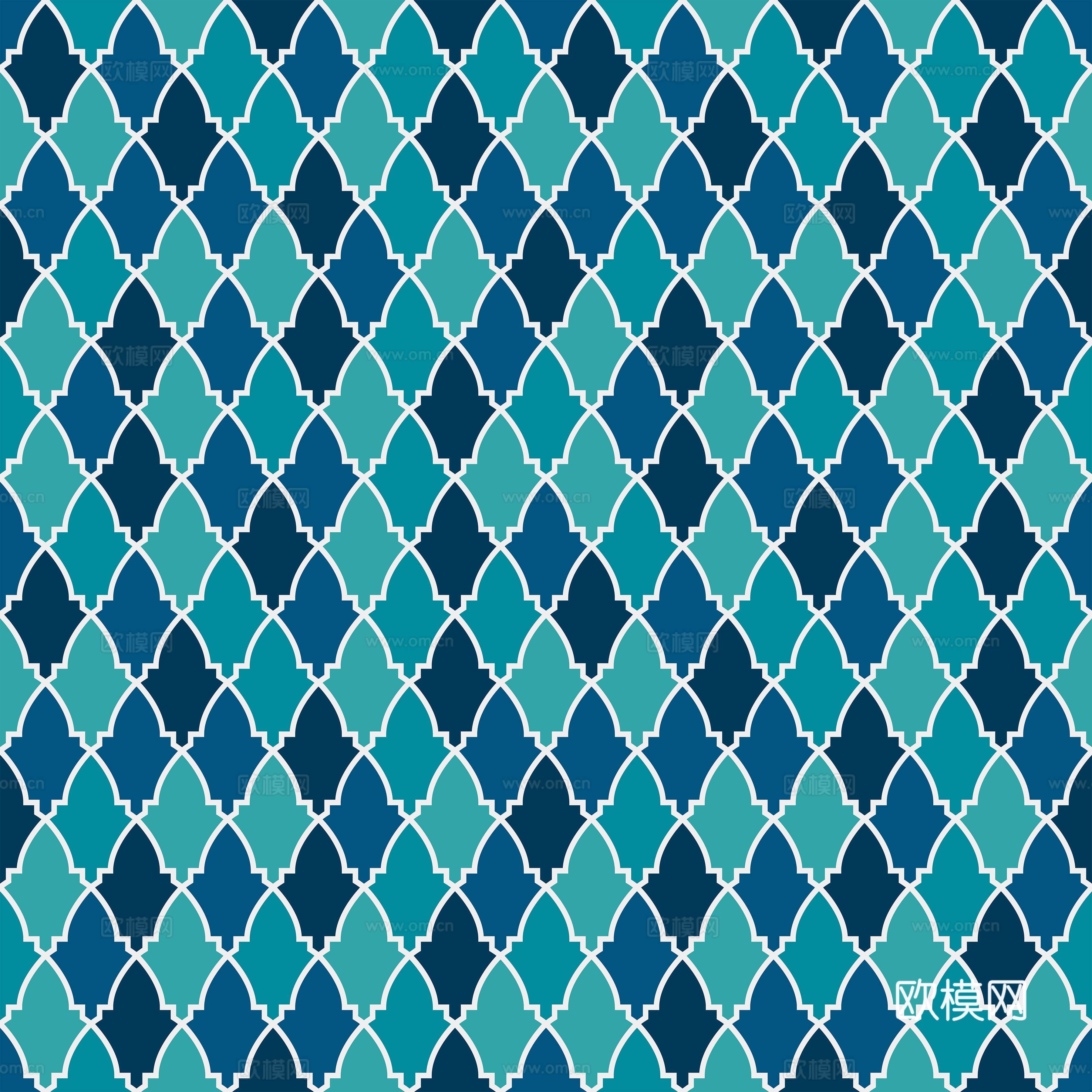 摩洛哥民族风蓝色马赛克几何图案纹理21