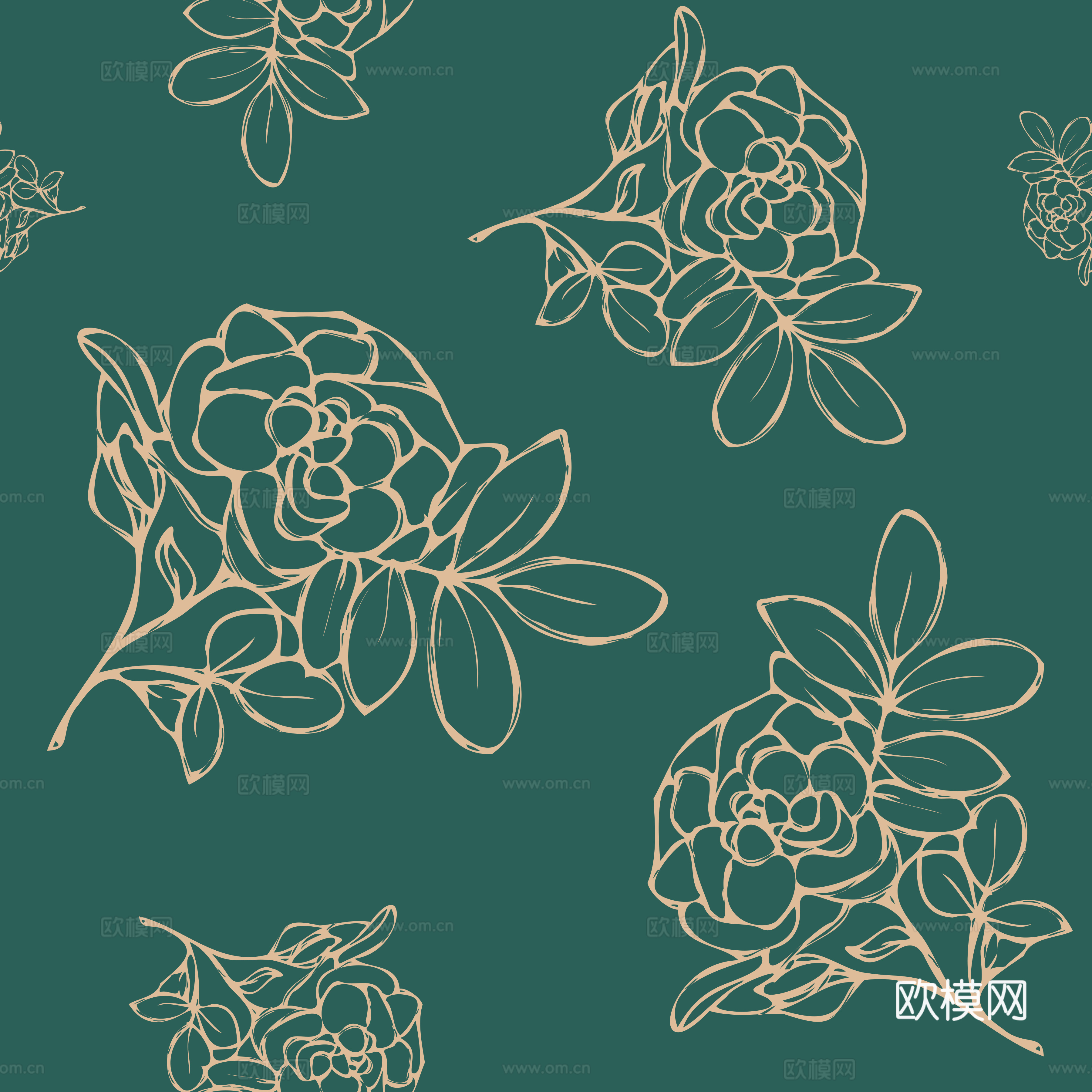 治愈系小清晰植物森系纹理图案肌理30