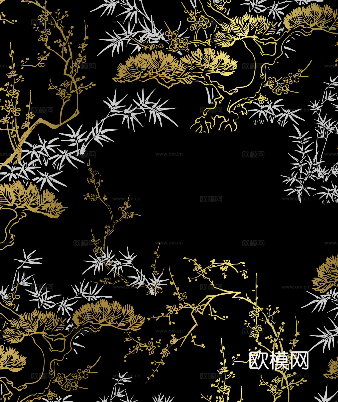 传统风黑金图案纹理肌理22