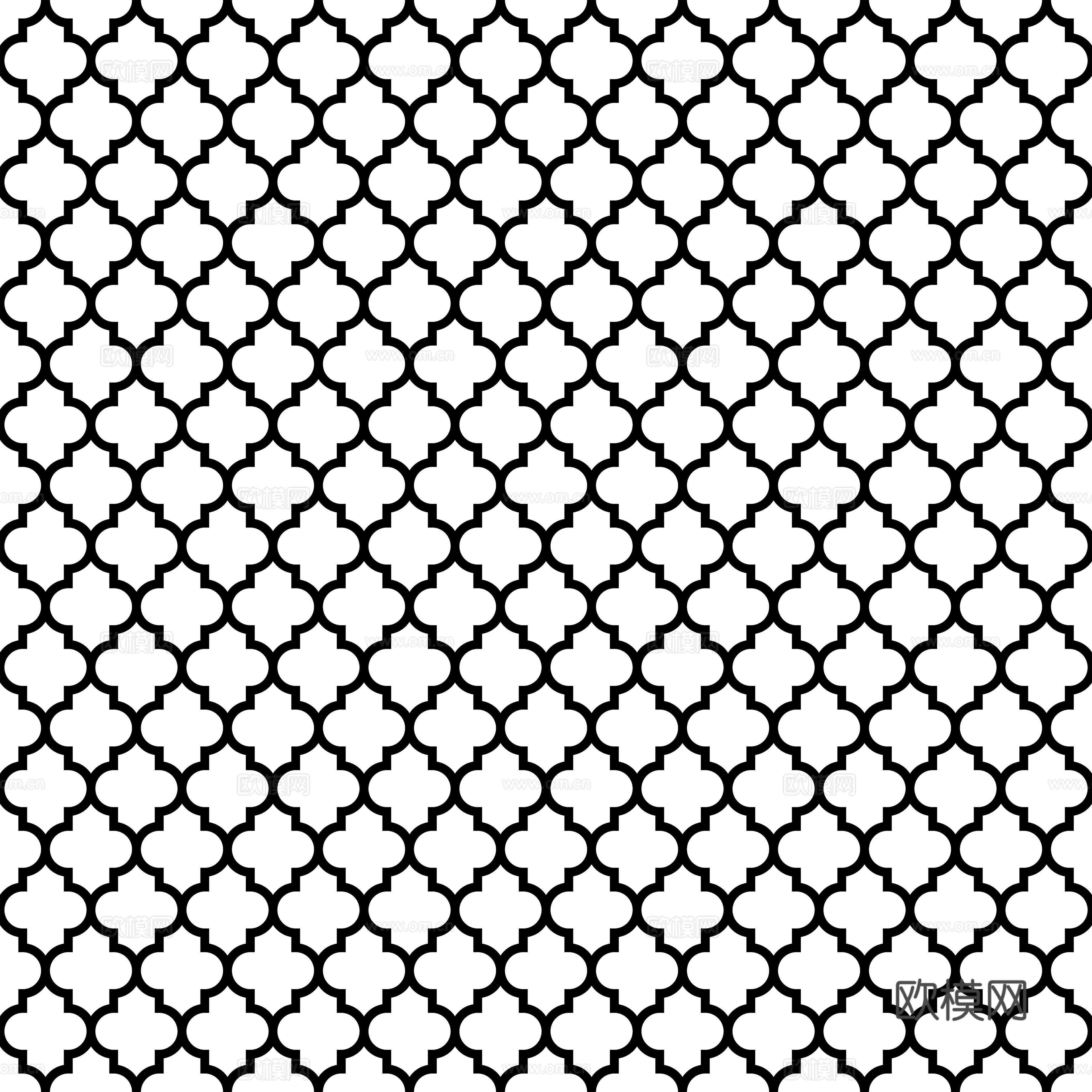 摩洛哥民族风黑白马赛克几何图案纹理34