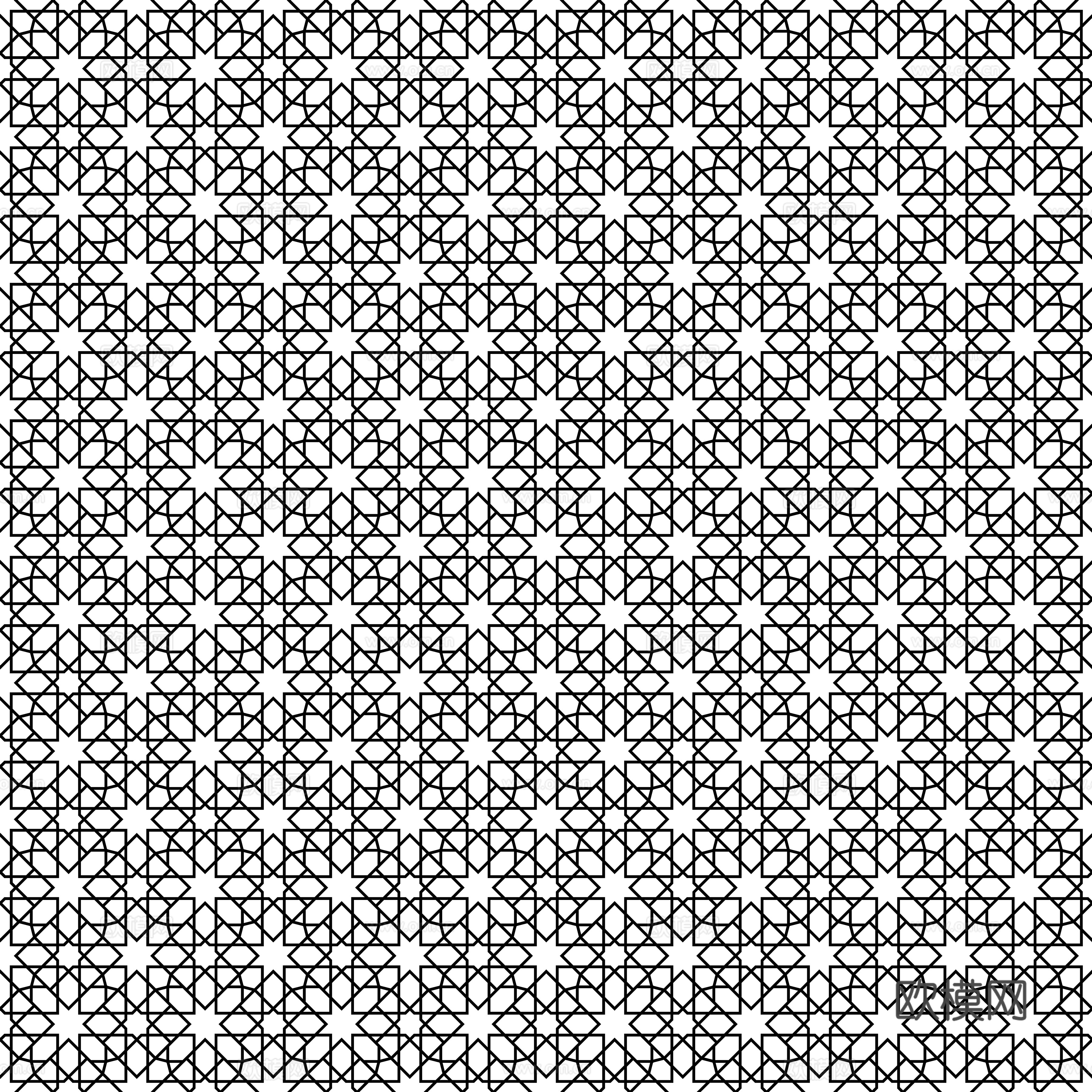 摩洛哥民族风黑白马赛克几何图案纹理14
