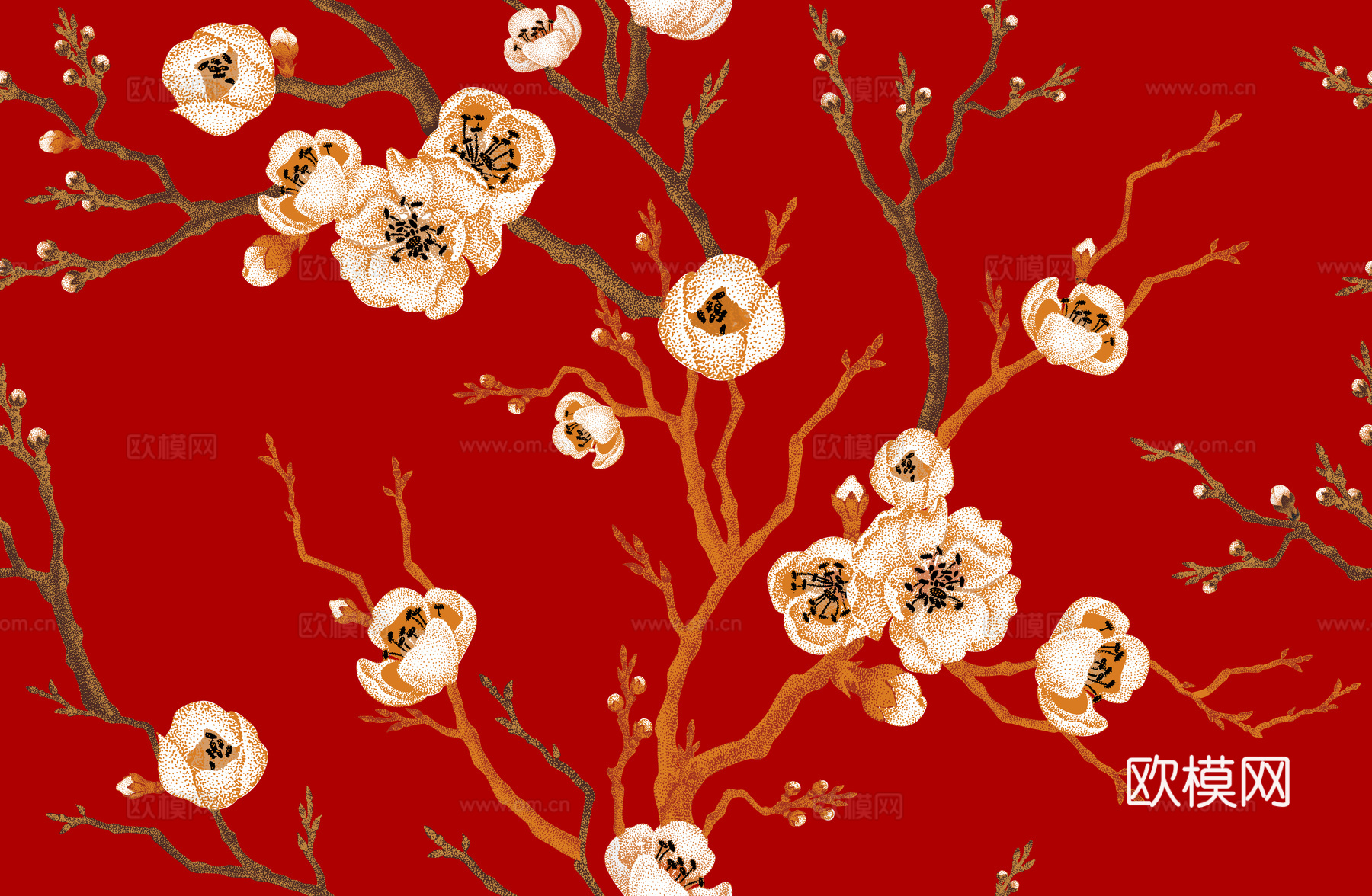 中式植物图案纹理肌理12