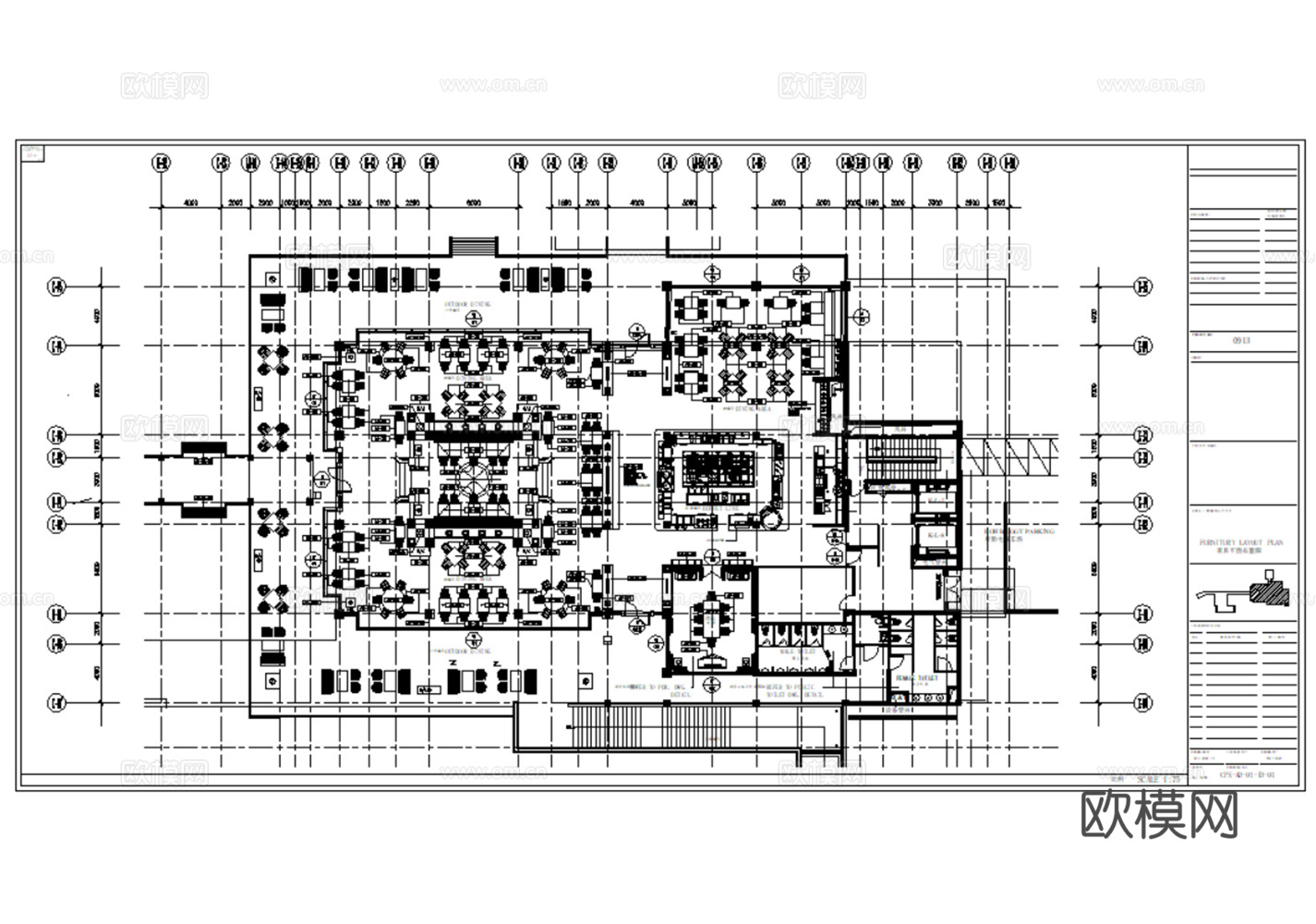 9套现代中式特色地方菜私房菜室内CAD施工图效果图cad施工图