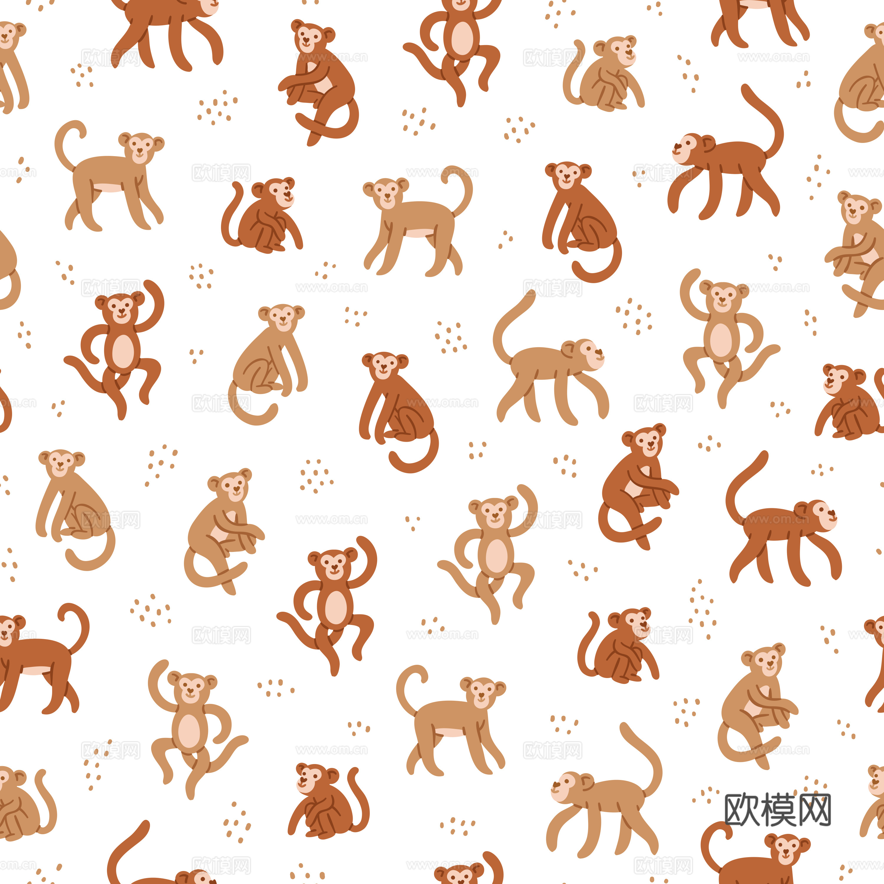 卡通可爱儿童动物图案纹理肌理6