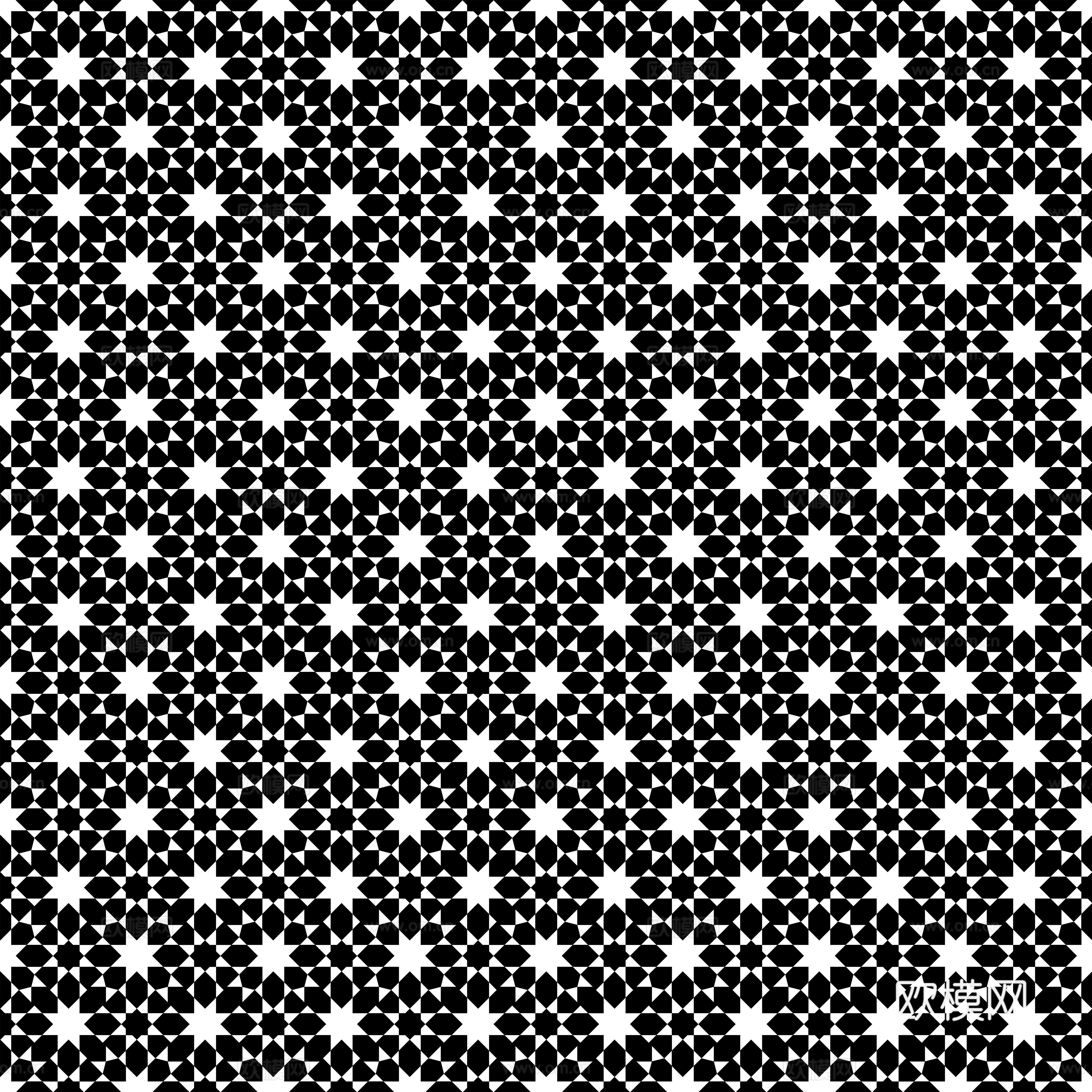 摩洛哥民族风黑白马赛克几何图案纹理13