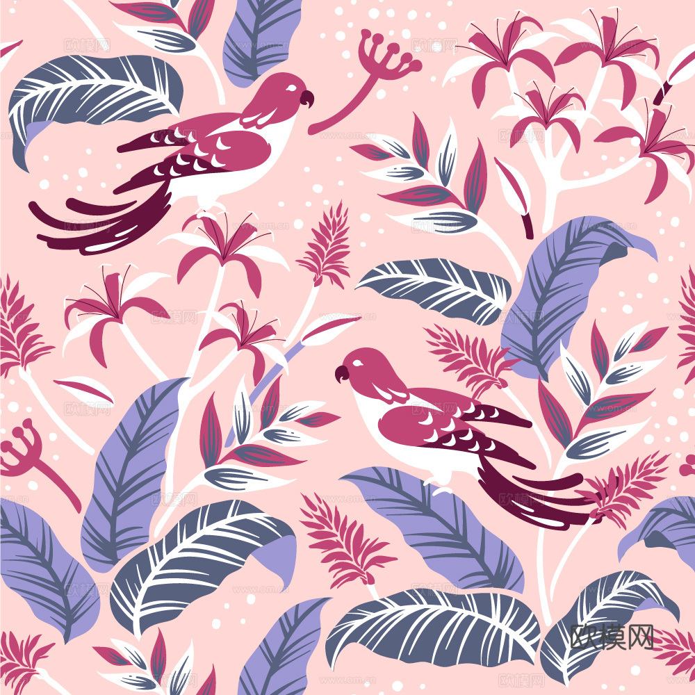 小清新治愈系植物图案纹理肌理5