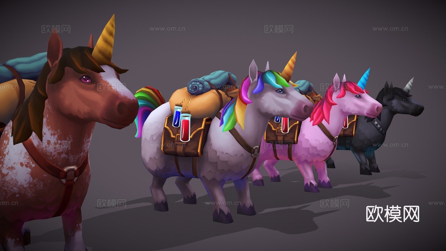 火炬之光2独角兽3d模型下载（渲染图1）