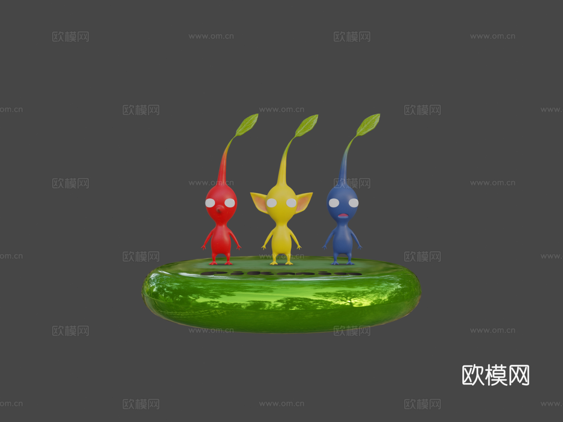 皮克敏红蓝黄3d模型下载（渲染图6）