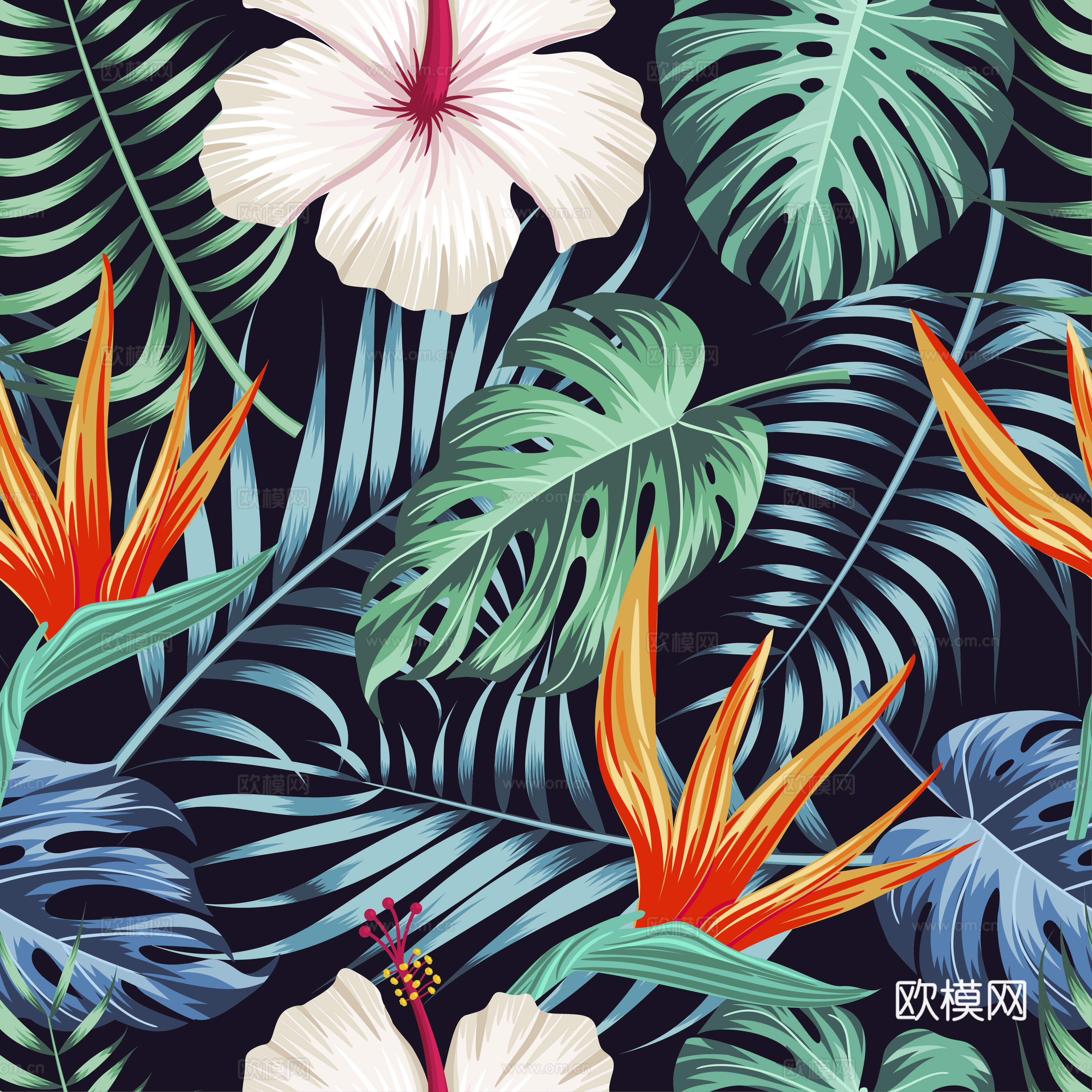 时尚热带植物花纹图案纹理肌理25 (2)