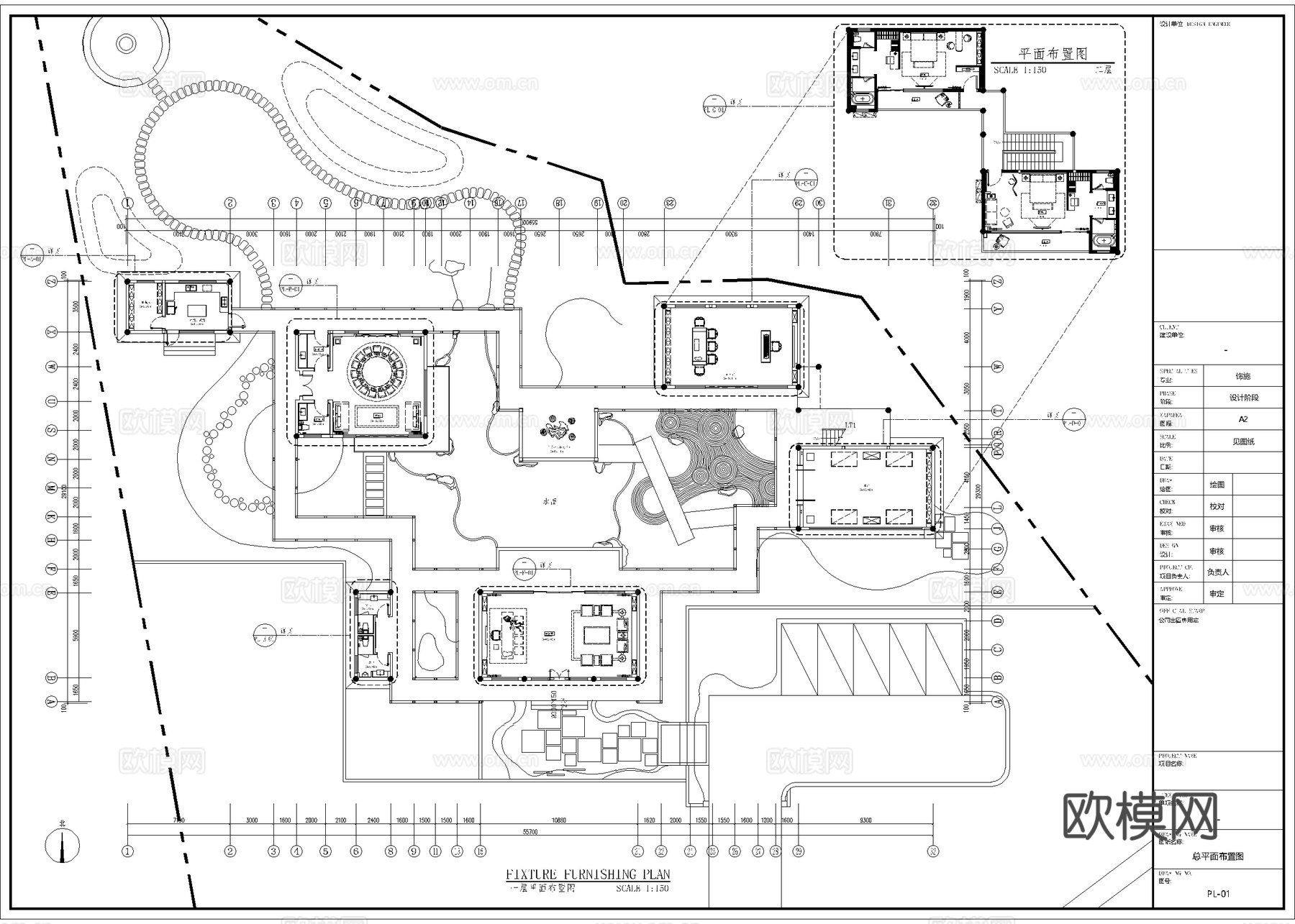 高档私人会所 最新全套施工图设计cad施工图