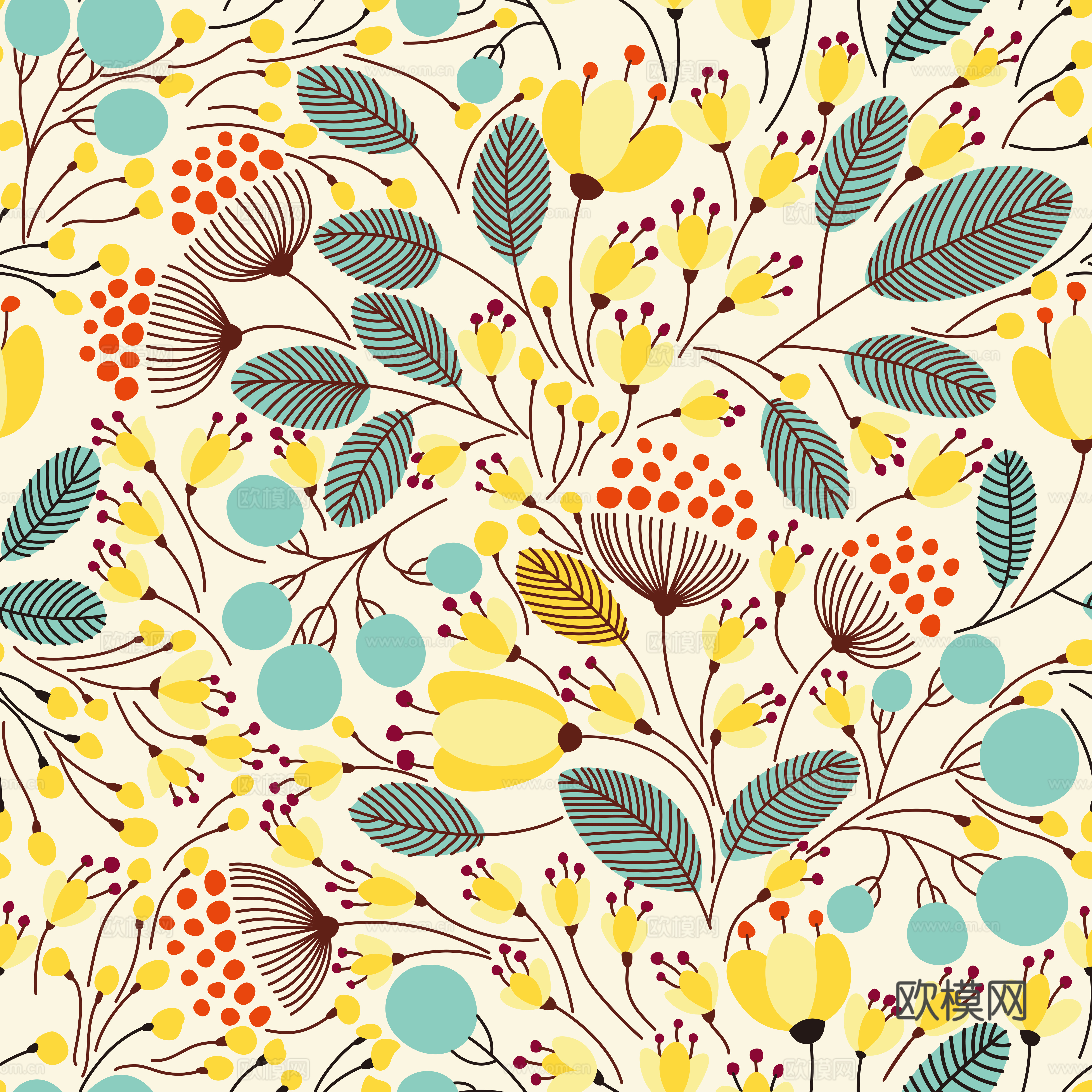 时尚植物图案纹理肌理2