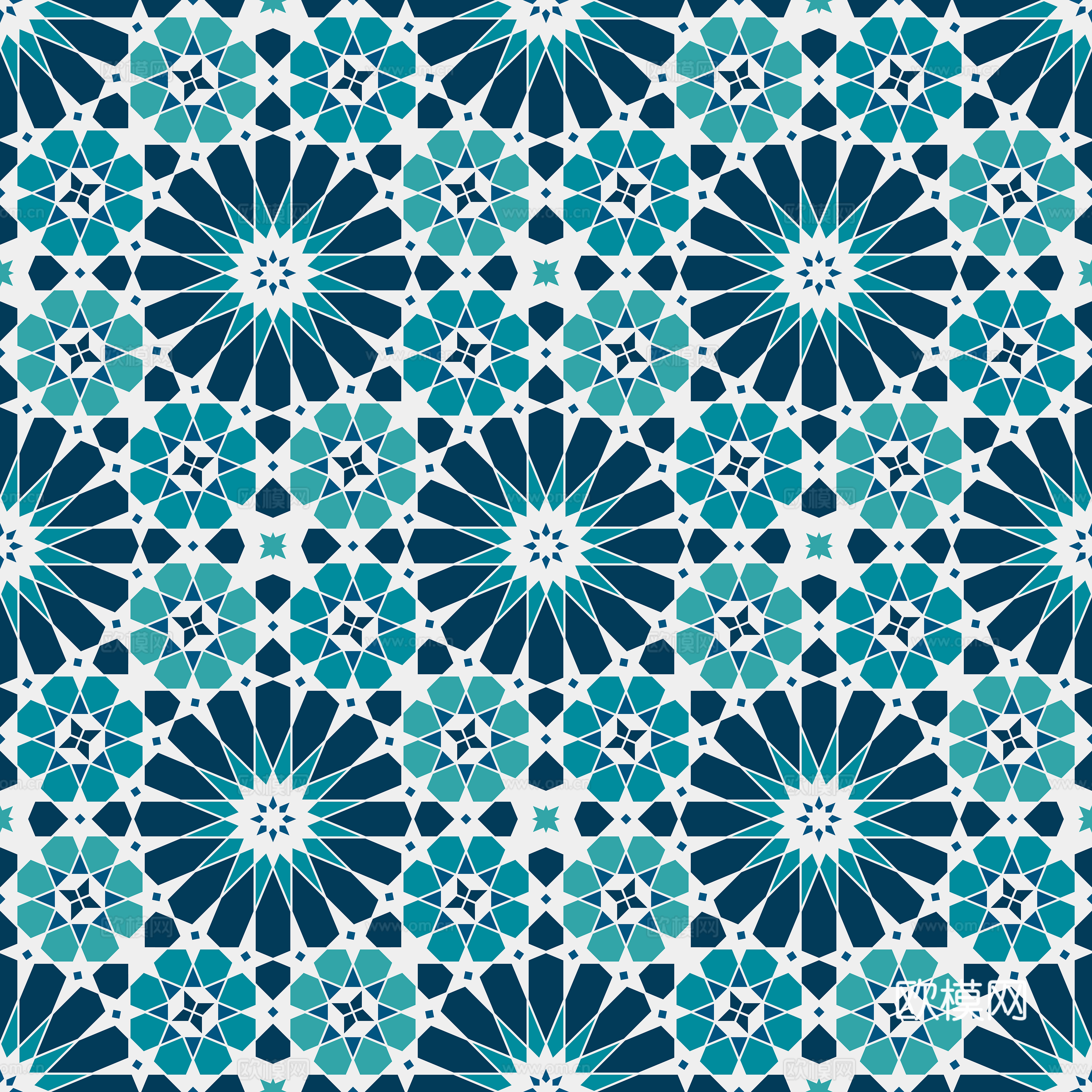 摩洛哥民族风蓝色马赛克几何图案纹理39