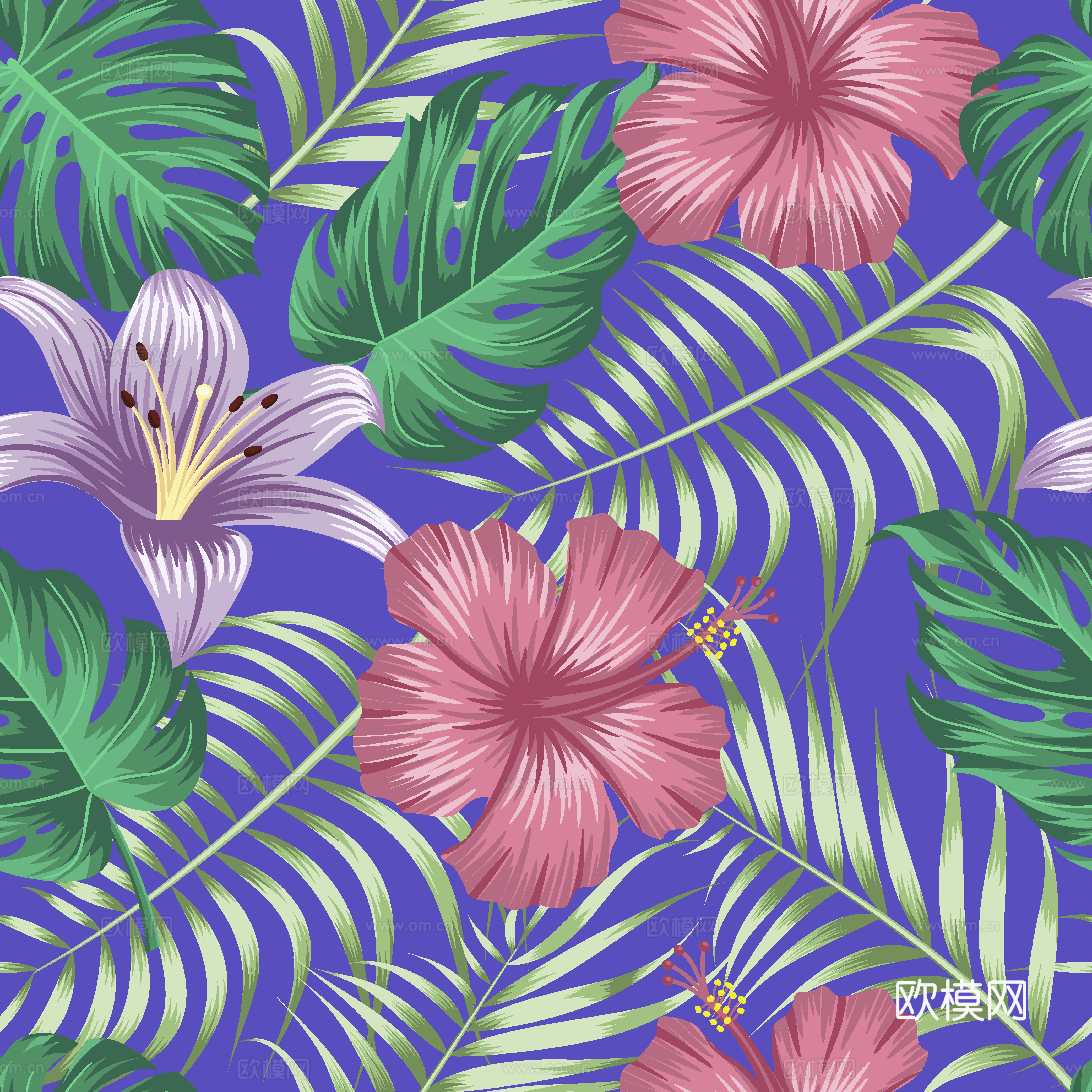 时尚热带植物花纹图案纹理肌理19 (2)