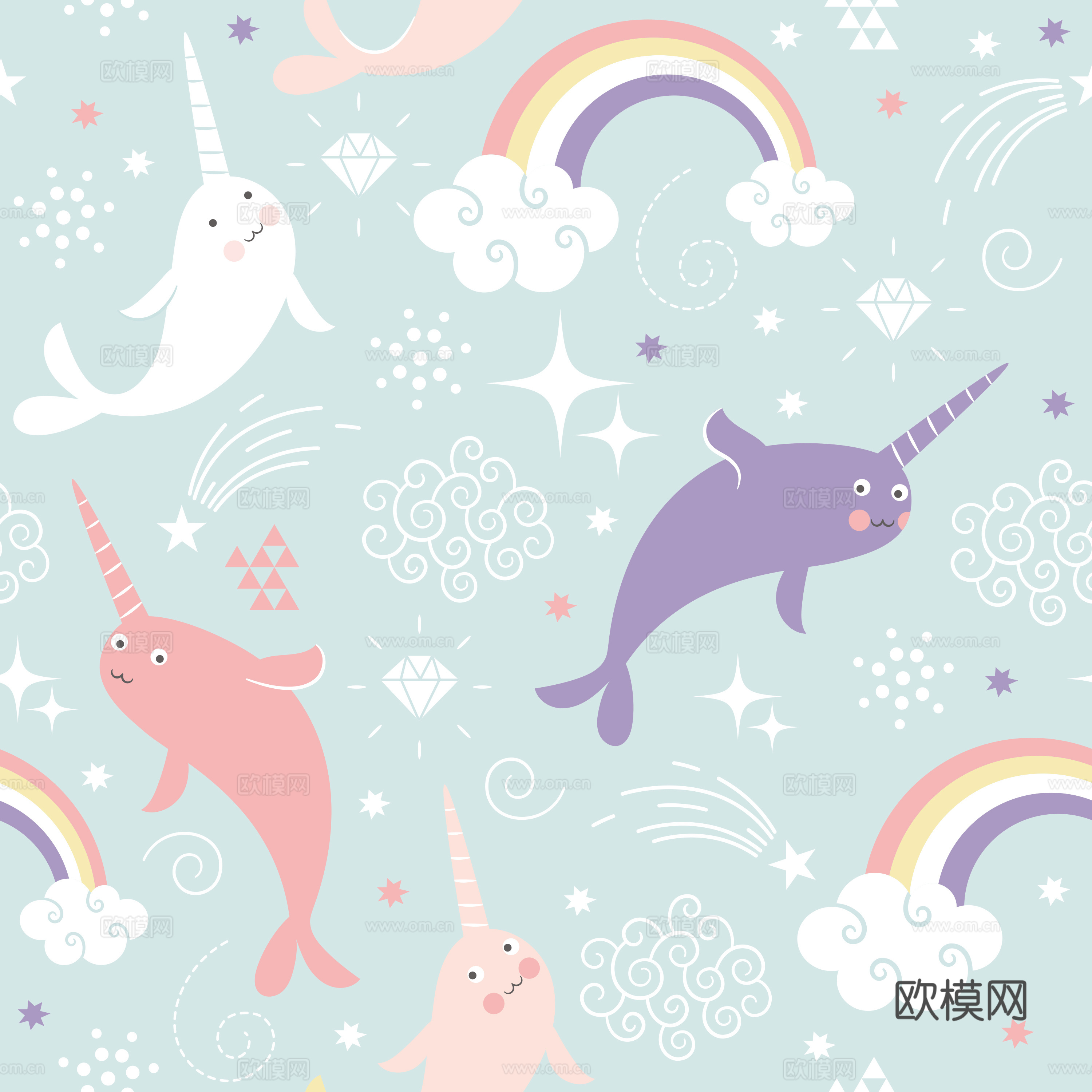 卡通可爱儿童动物图案纹理肌理132下载