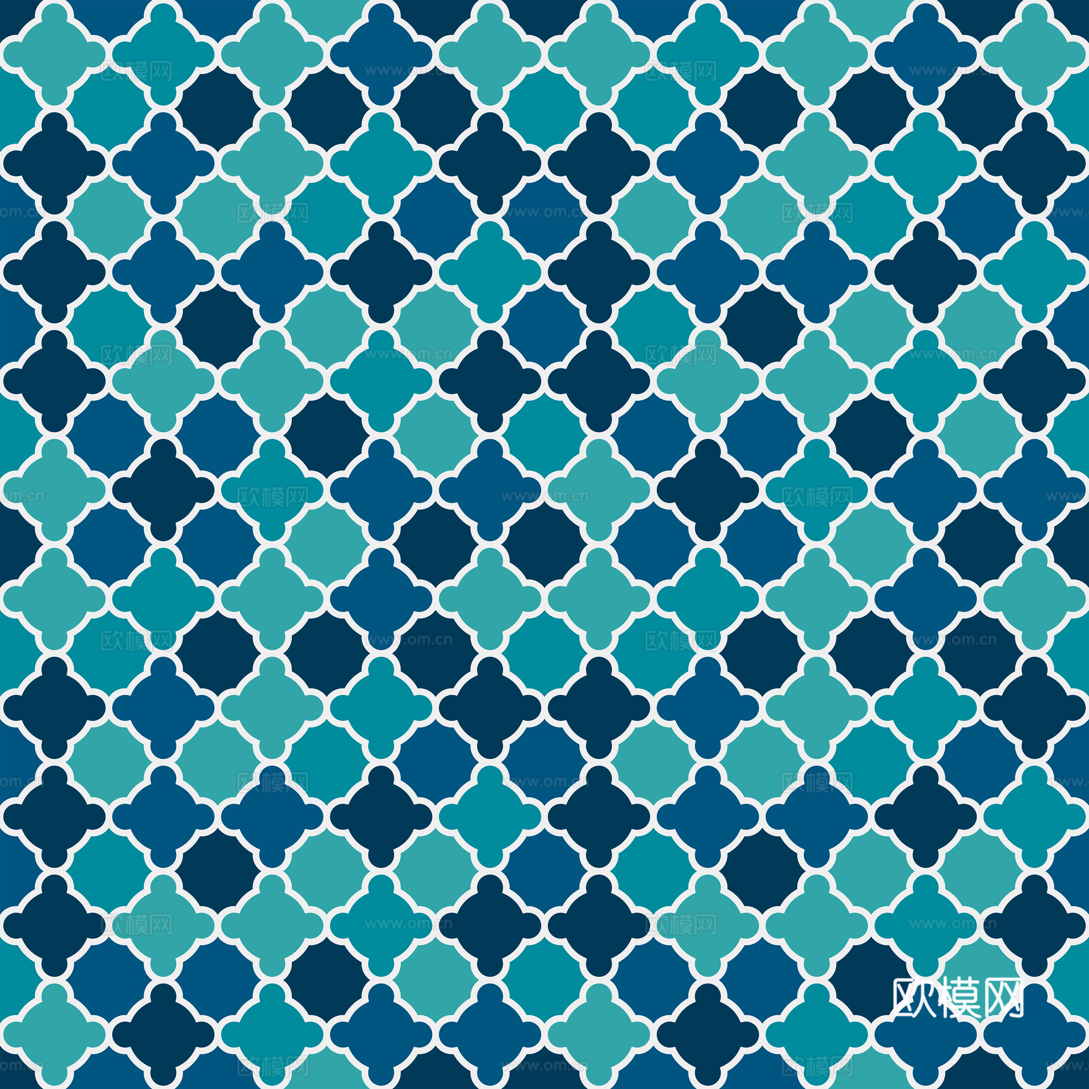 摩洛哥民族风蓝色马赛克几何图案纹理38