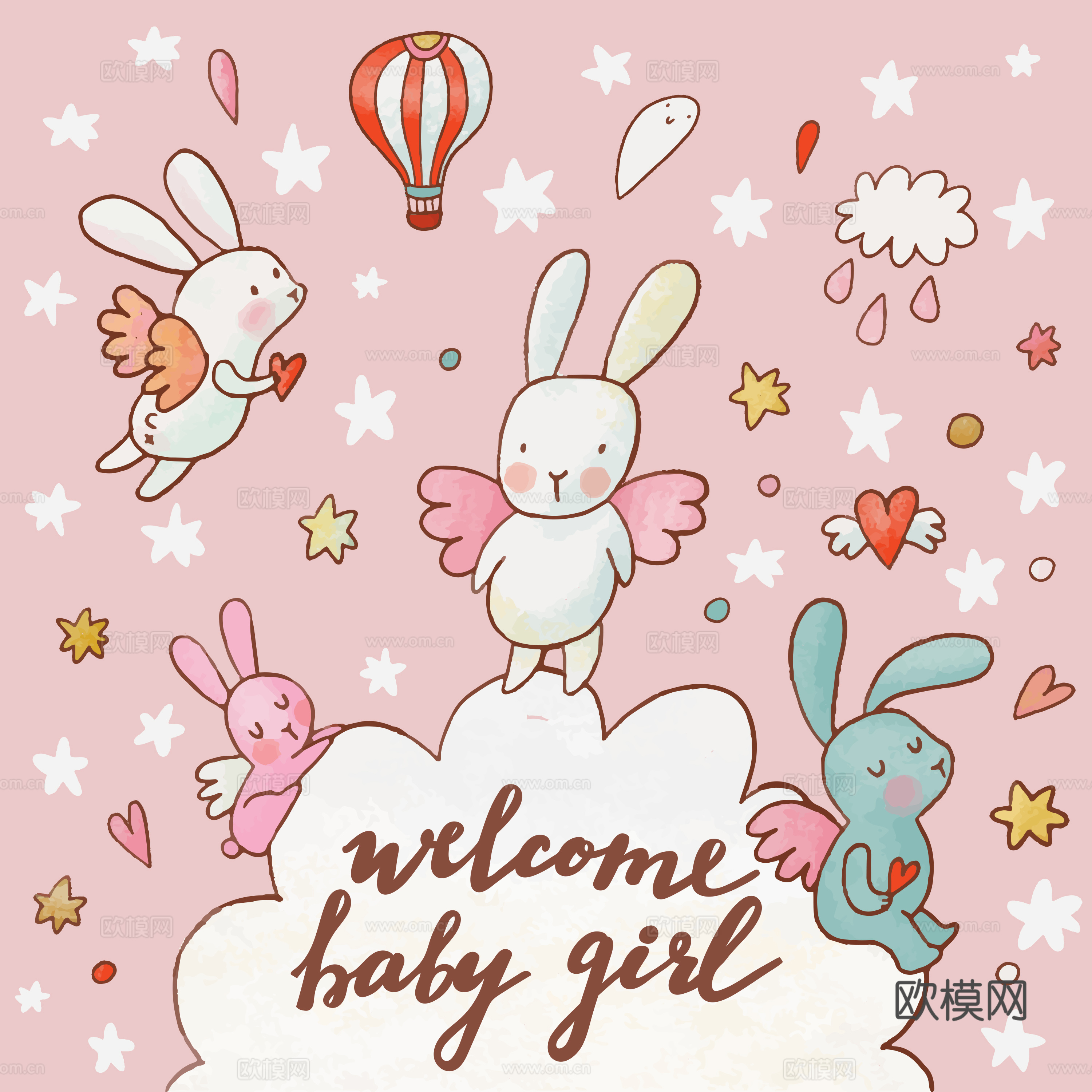 卡通可爱儿童动物图案纹理肌理164下载