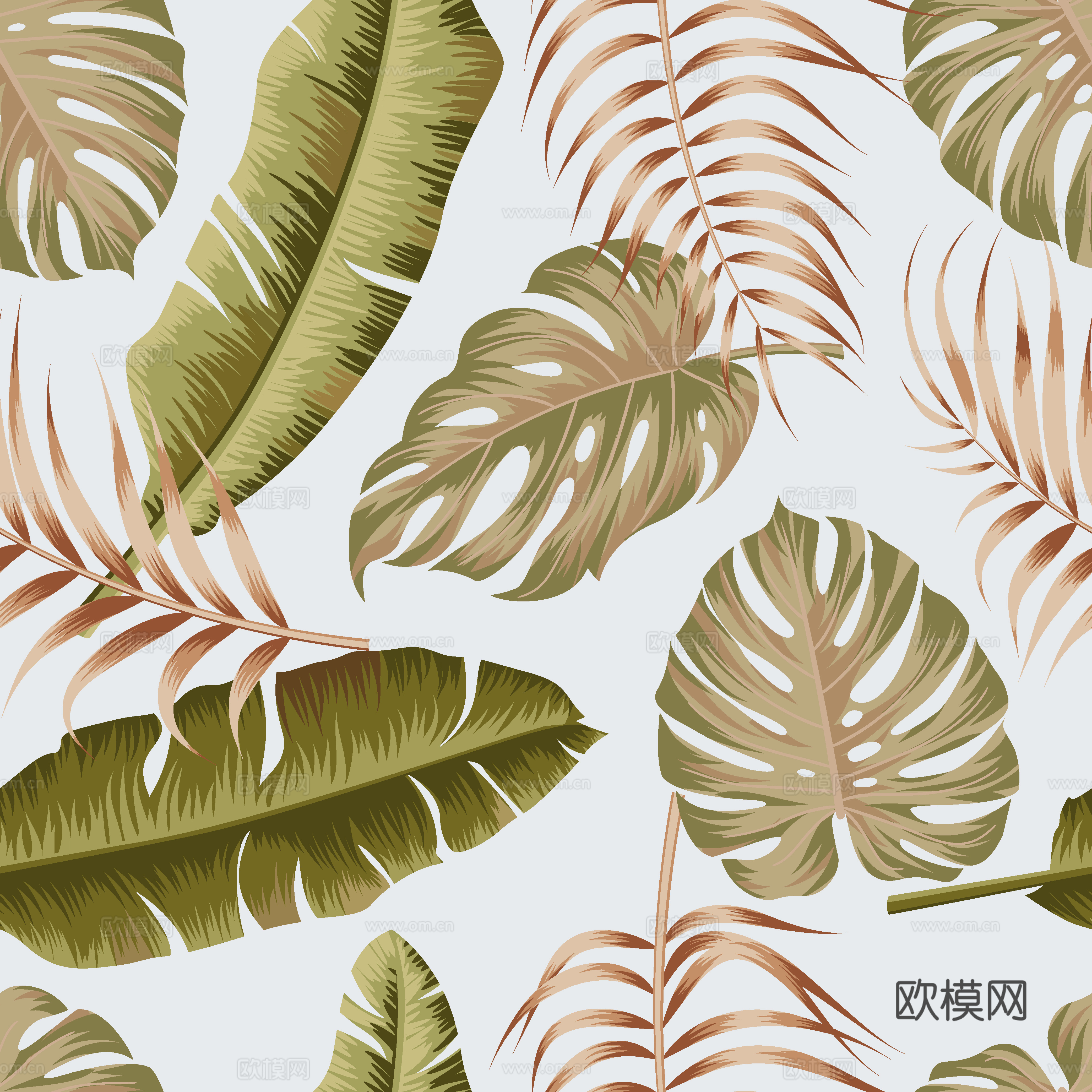 时尚热带植物花纹图案纹理肌理3