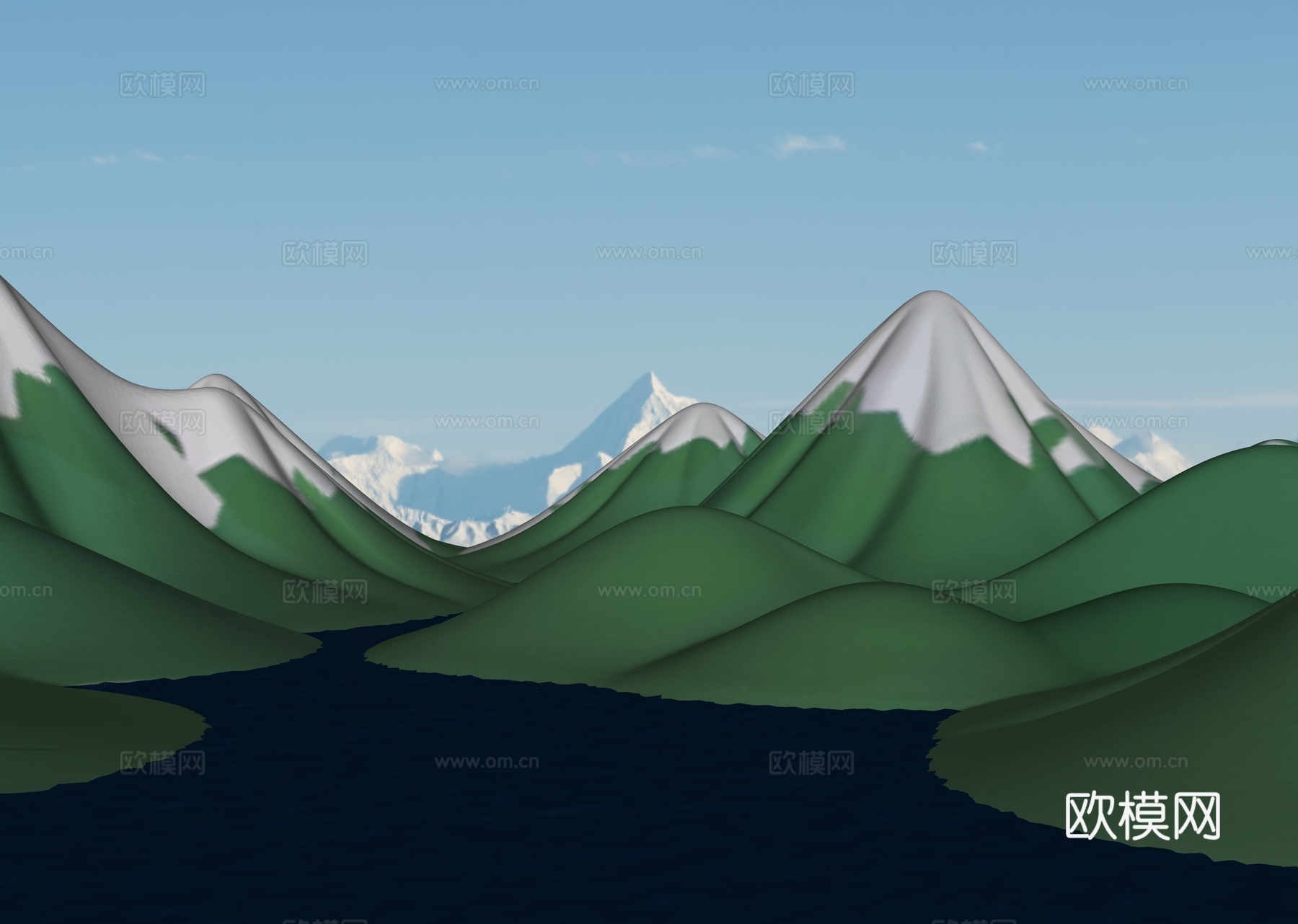 群山山脉 山体 山地 公园景观 地形 山地公园 自然山体 微su模型