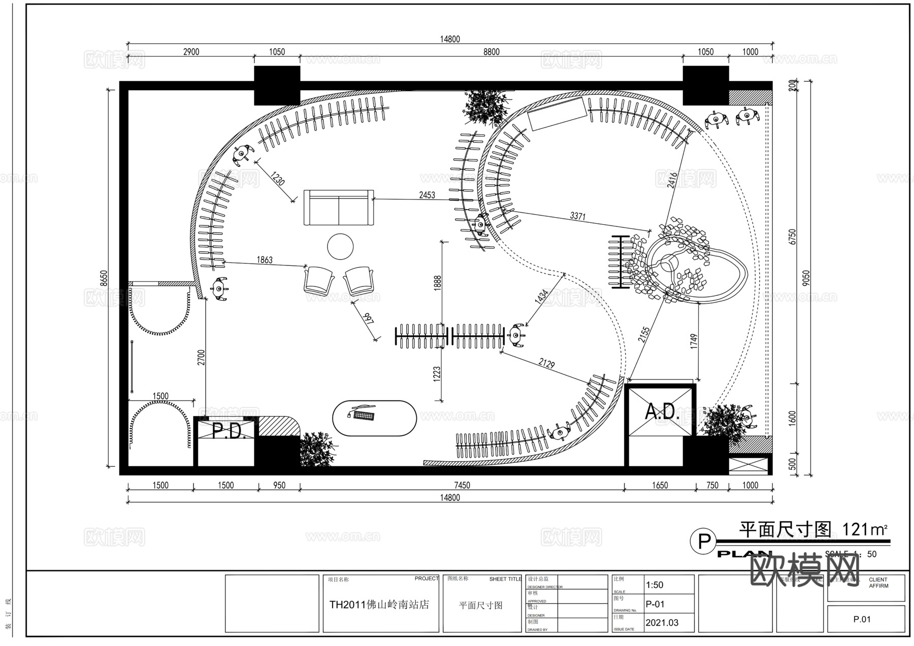 男装女装服装店cad施工图