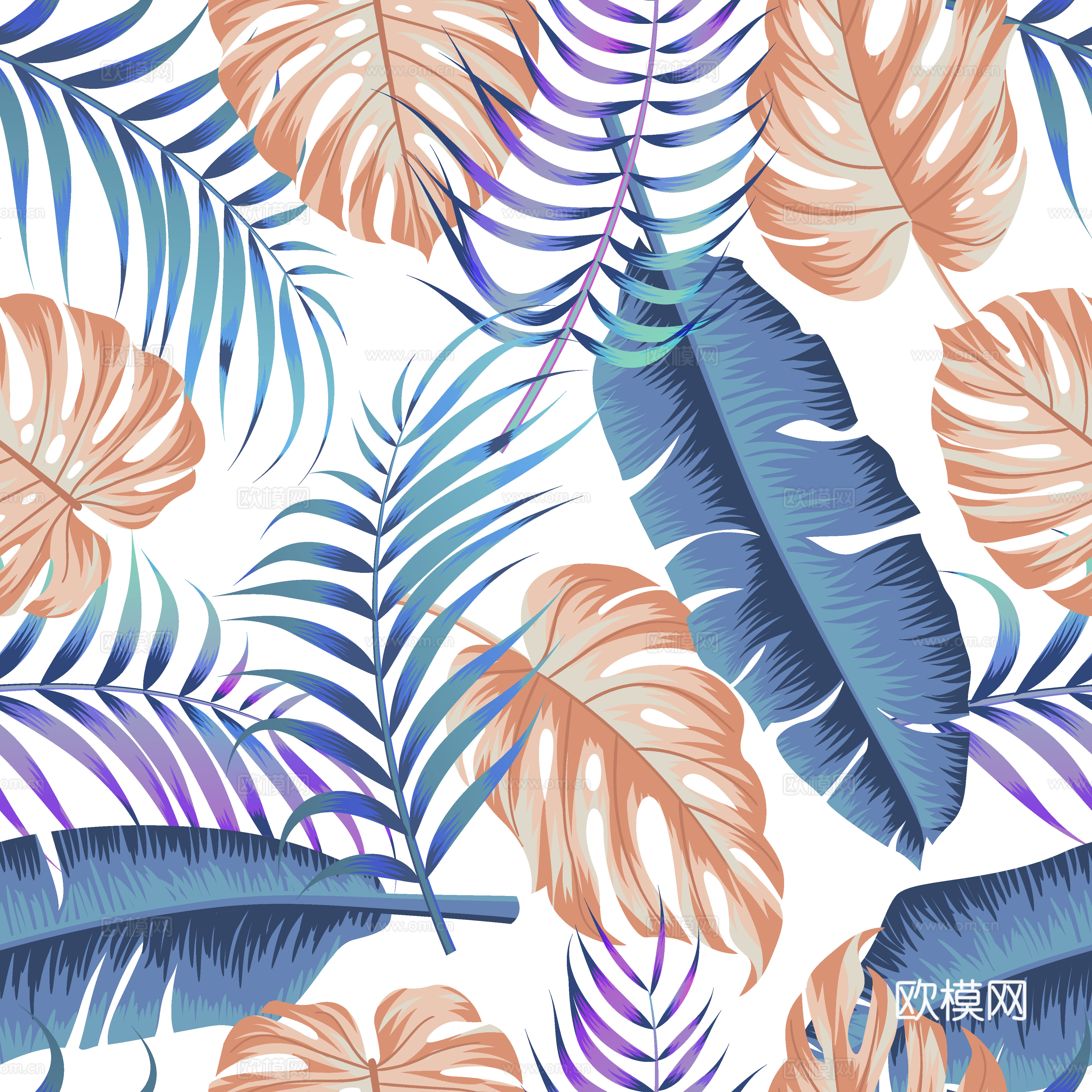 时尚热带植物花纹图案纹理肌理8 (2)