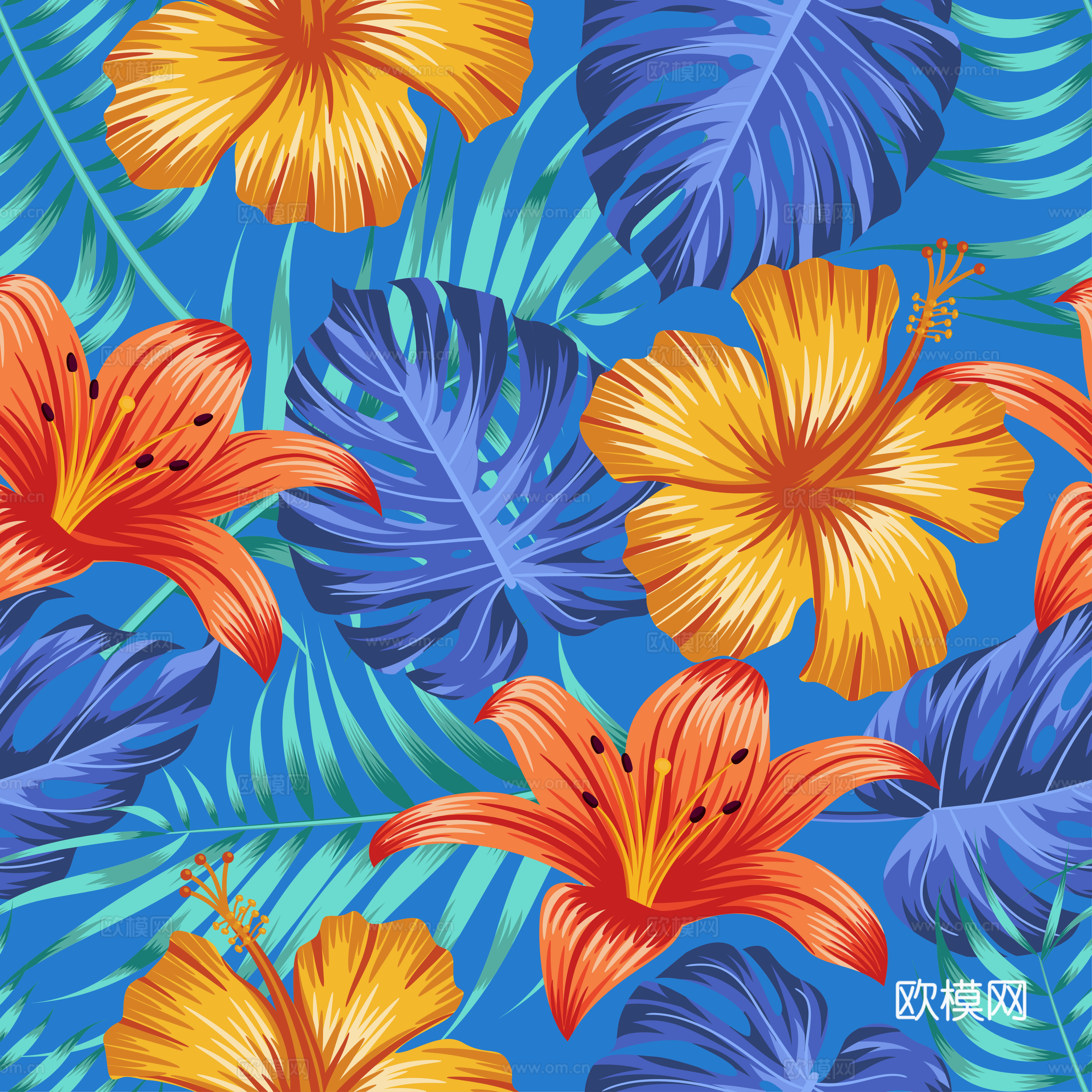 时尚热带植物花纹图案纹理肌理34 (2)