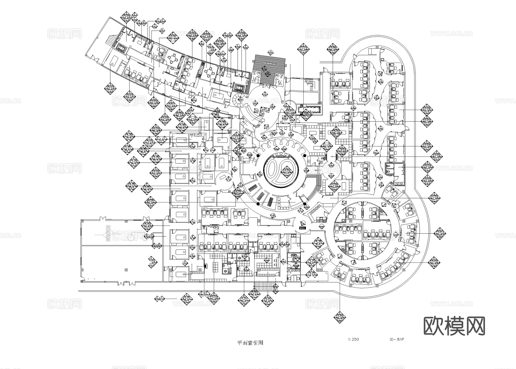 高档足浴会所 最新全套施工图设计cad施工图