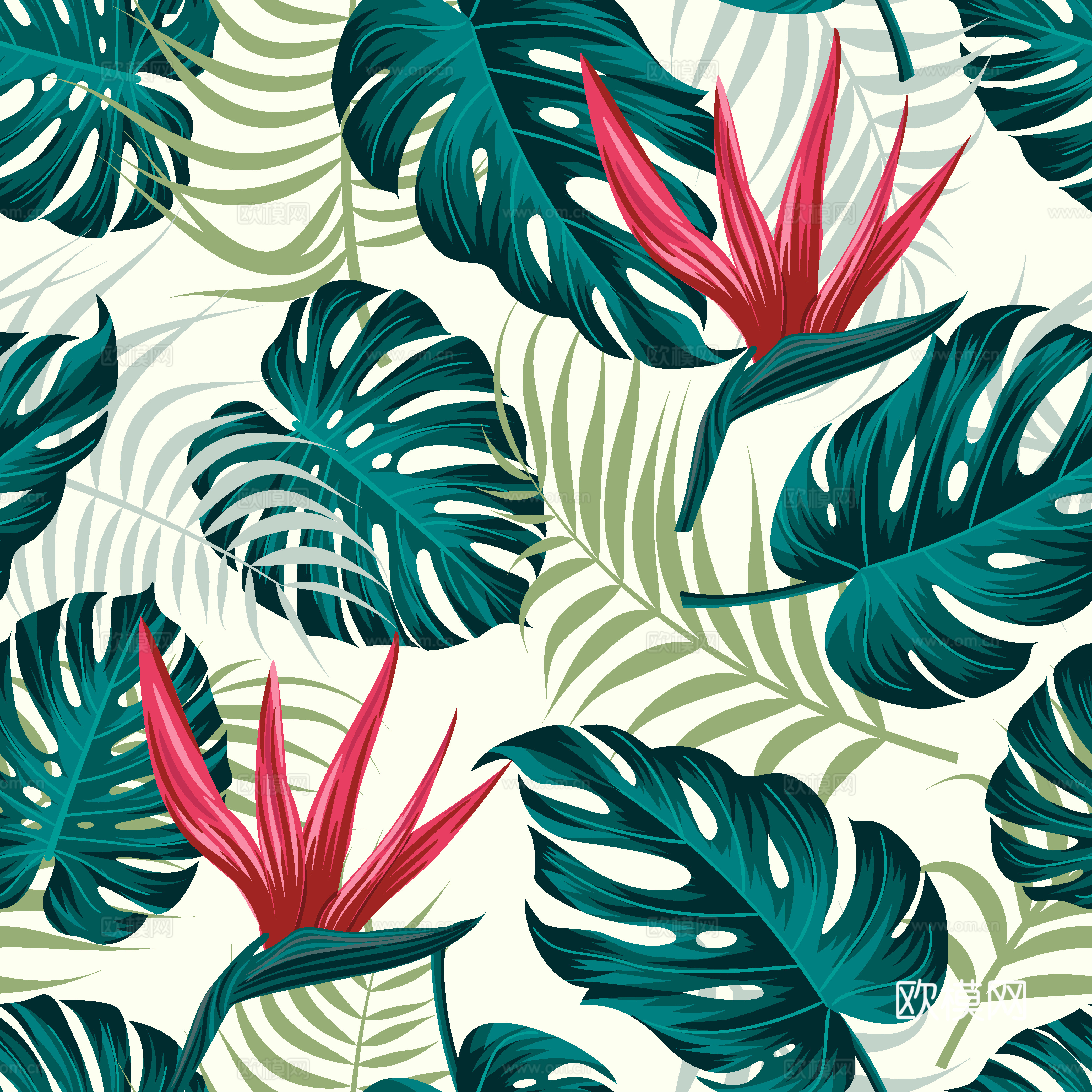 时尚热带植物花纹图案纹理肌理87