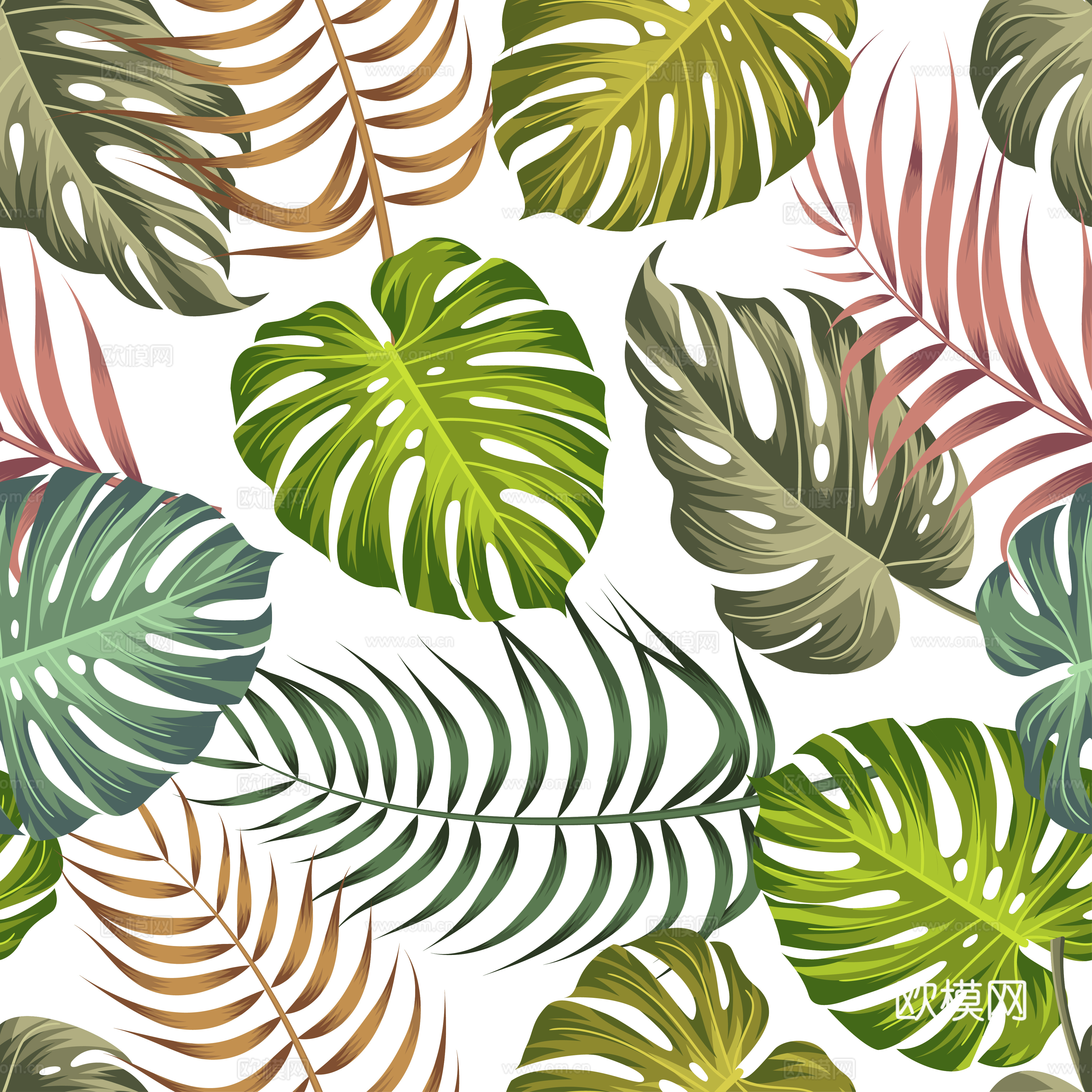 时尚热带植物花纹图案纹理肌理90