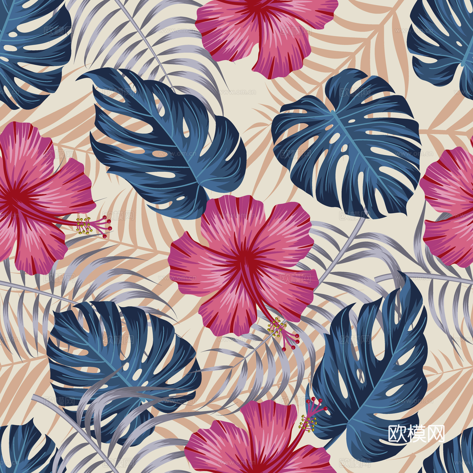 时尚热带植物花纹图案纹理肌理30