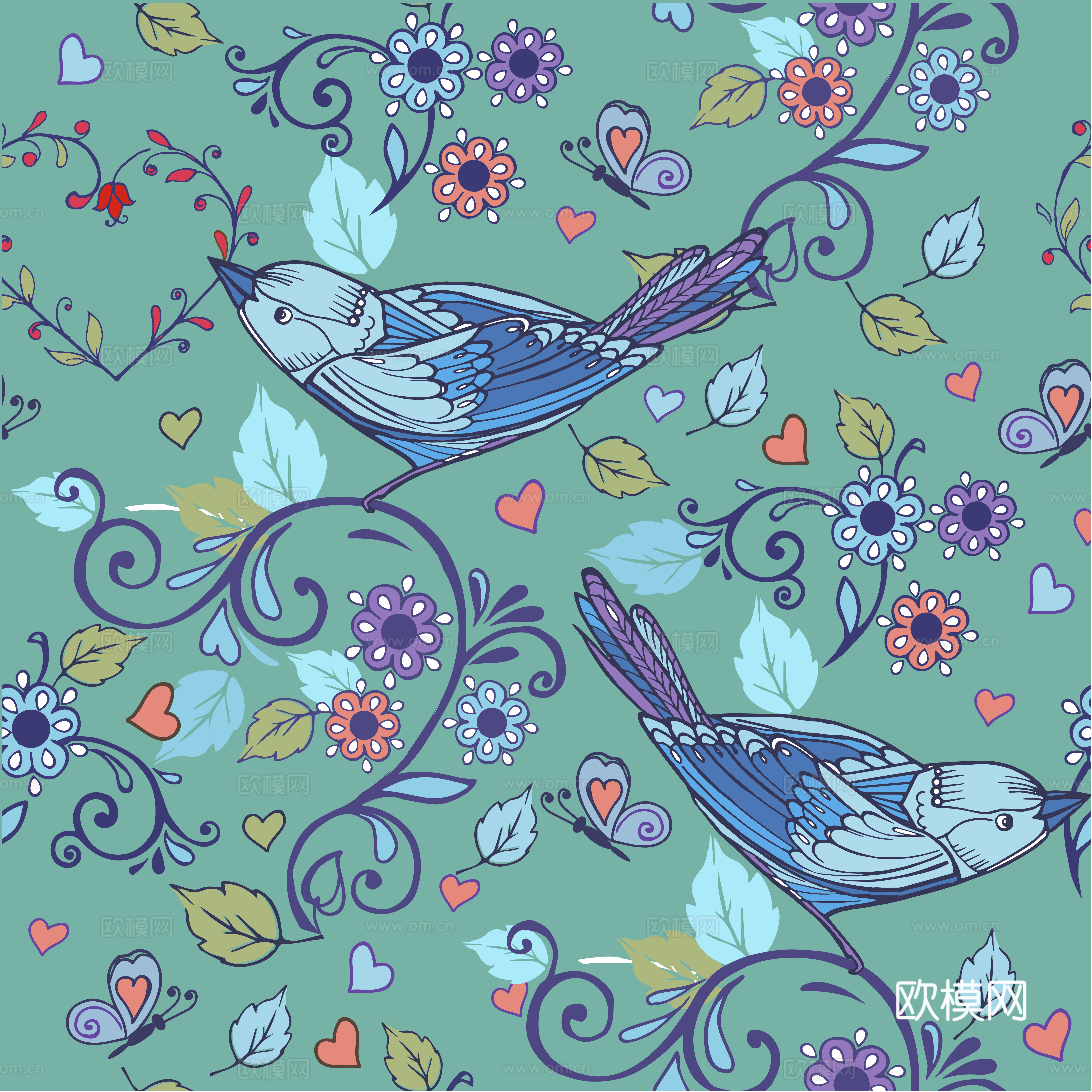 时尚植物图案纹理肌理19