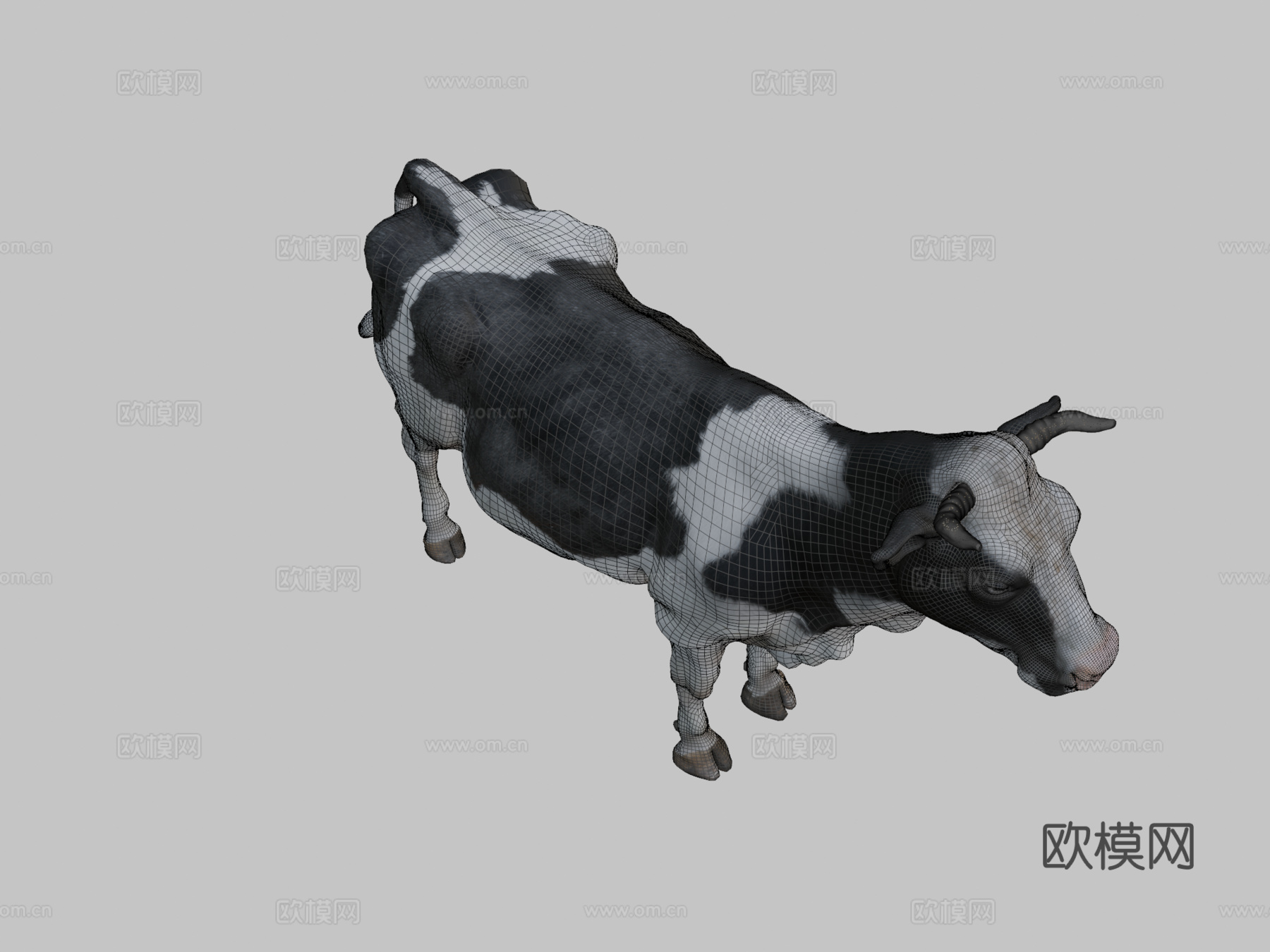 奶牛3d模型下载（渲染图2）