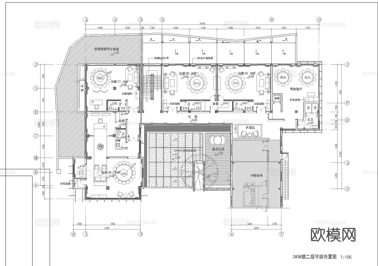 高档娱乐会所 最新平面施工图设计cad施工图
