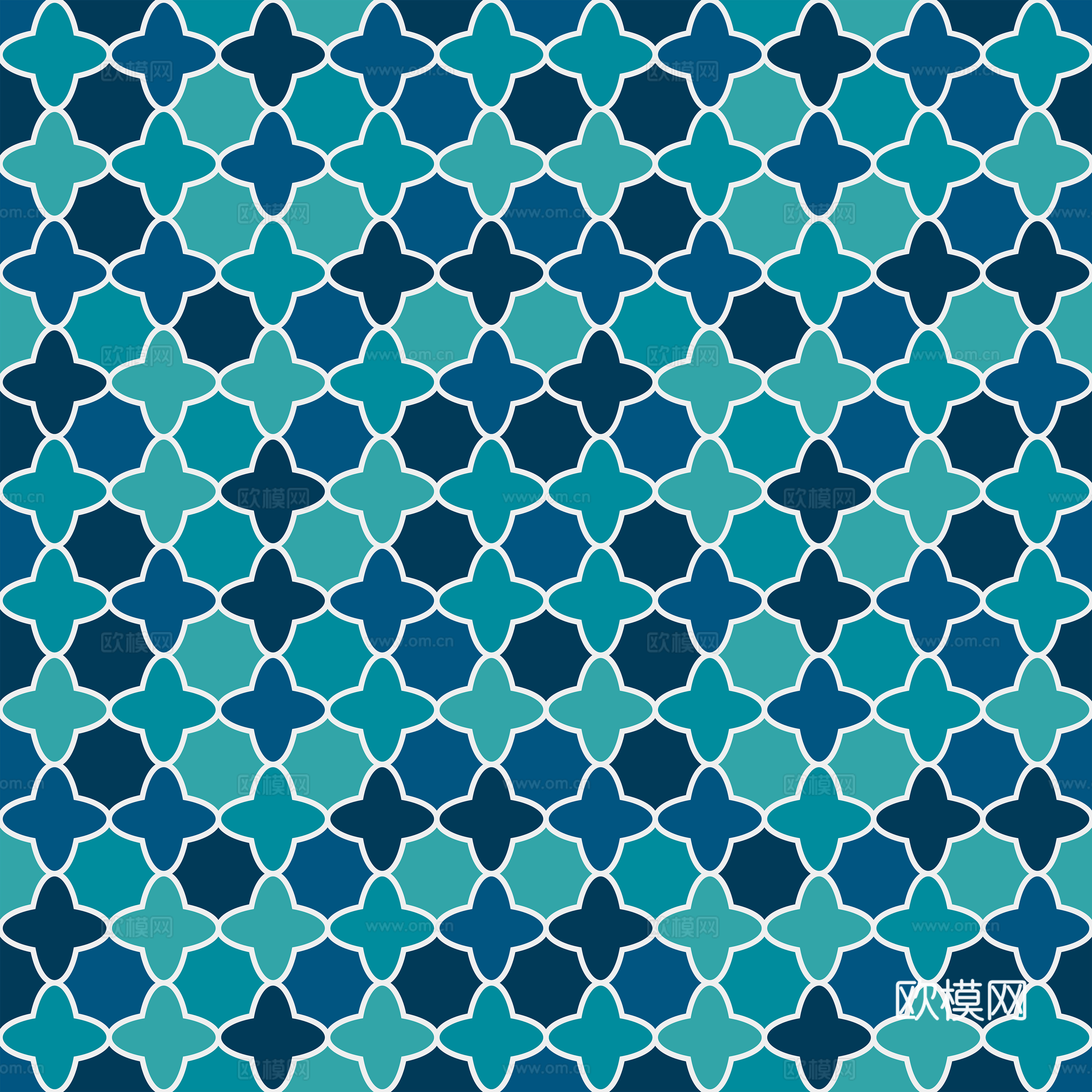 摩洛哥民族风蓝色马赛克几何图案纹理43