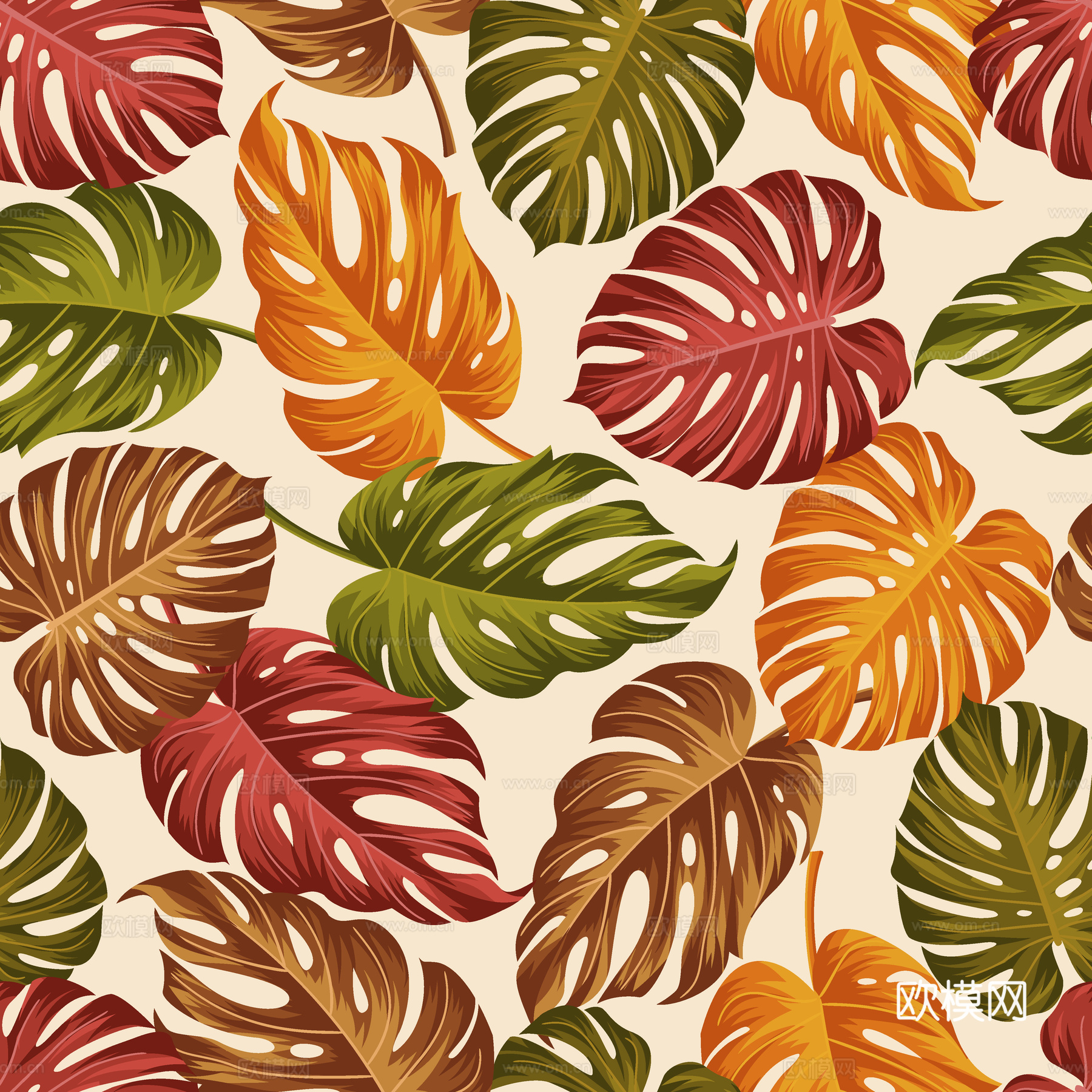 时尚热带植物花纹图案纹理肌理29